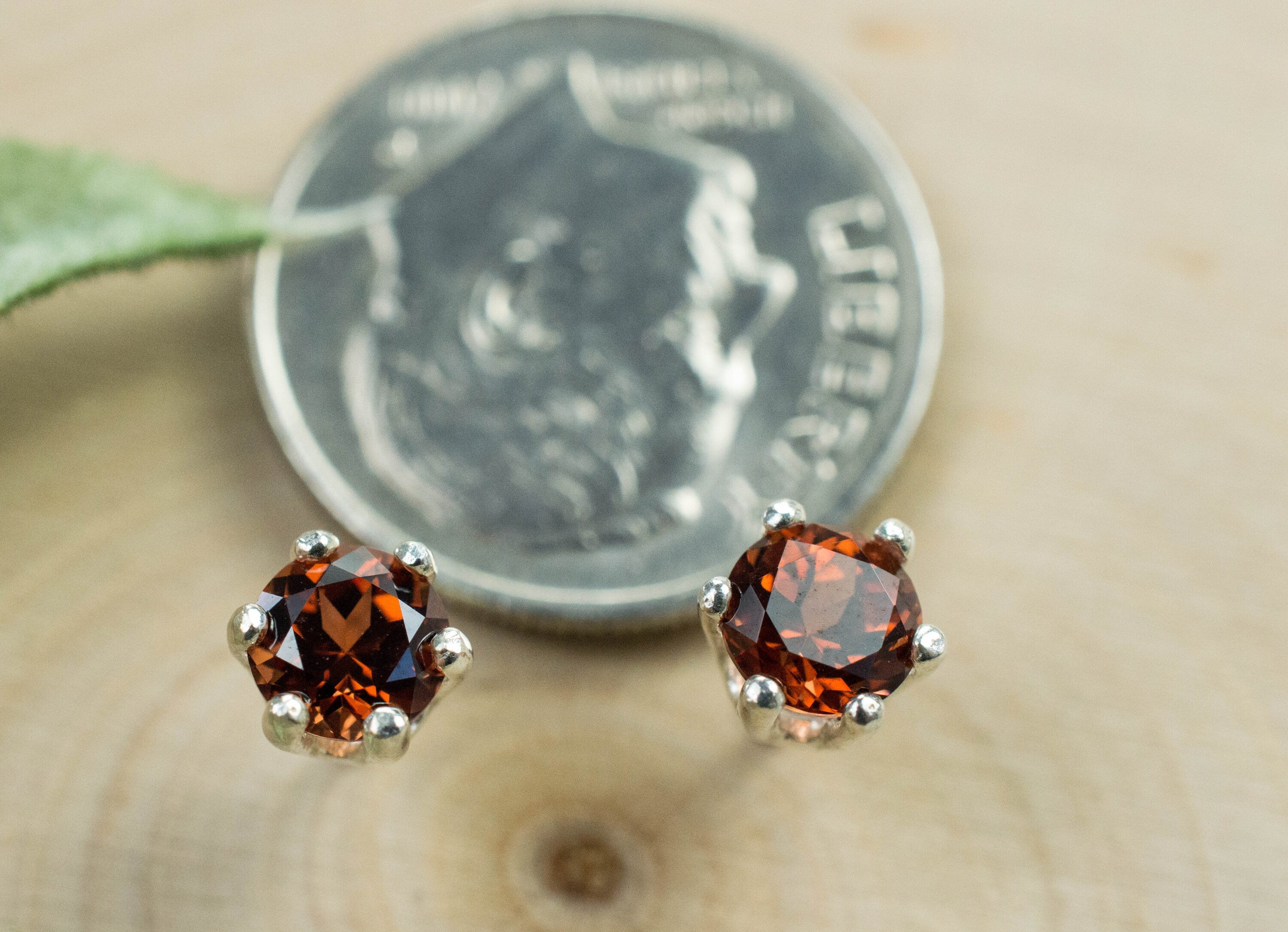 Pyrope Garnet Earrings; Genuine Untreated Kenya Garnet; 0.990cts - Mark Oliver Gems