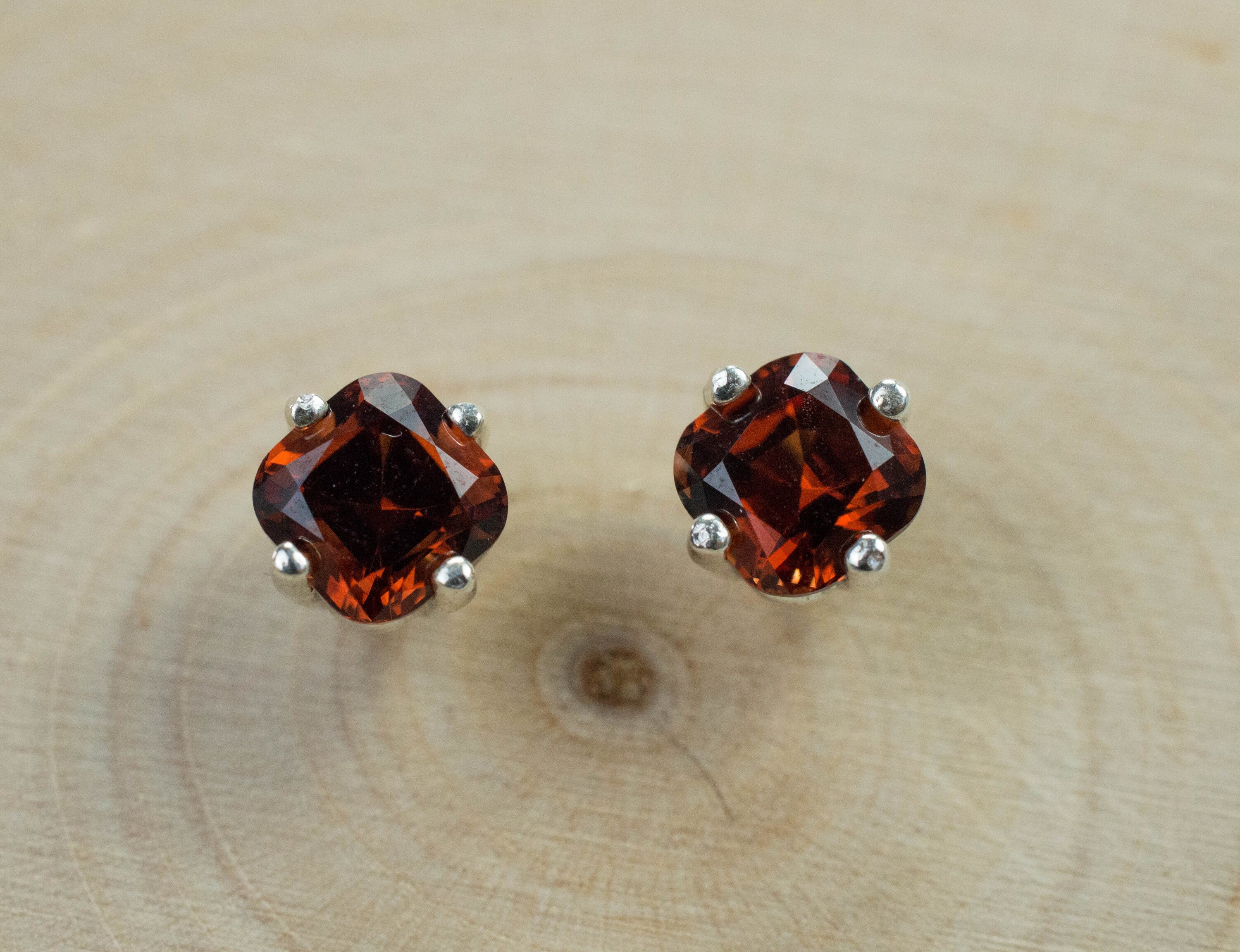 Pyrope Garnet Earrings; Genuine Untreated Kenya Garnet; 1.660cts - Mark Oliver Gems