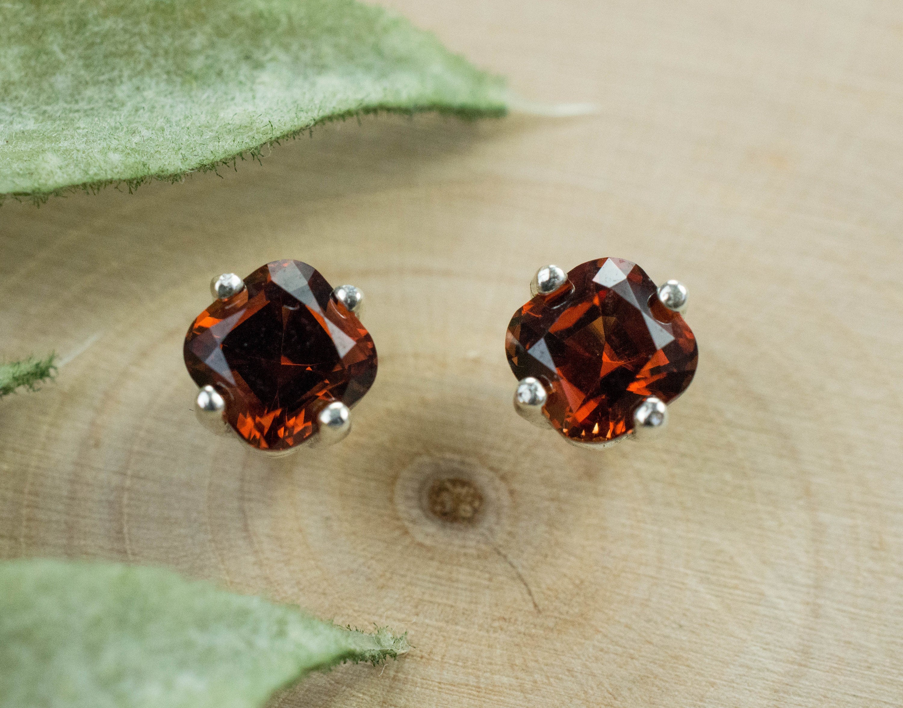 Pyrope Garnet Earrings; Genuine Untreated Kenya Garnet; 1.660cts - Mark Oliver Gems