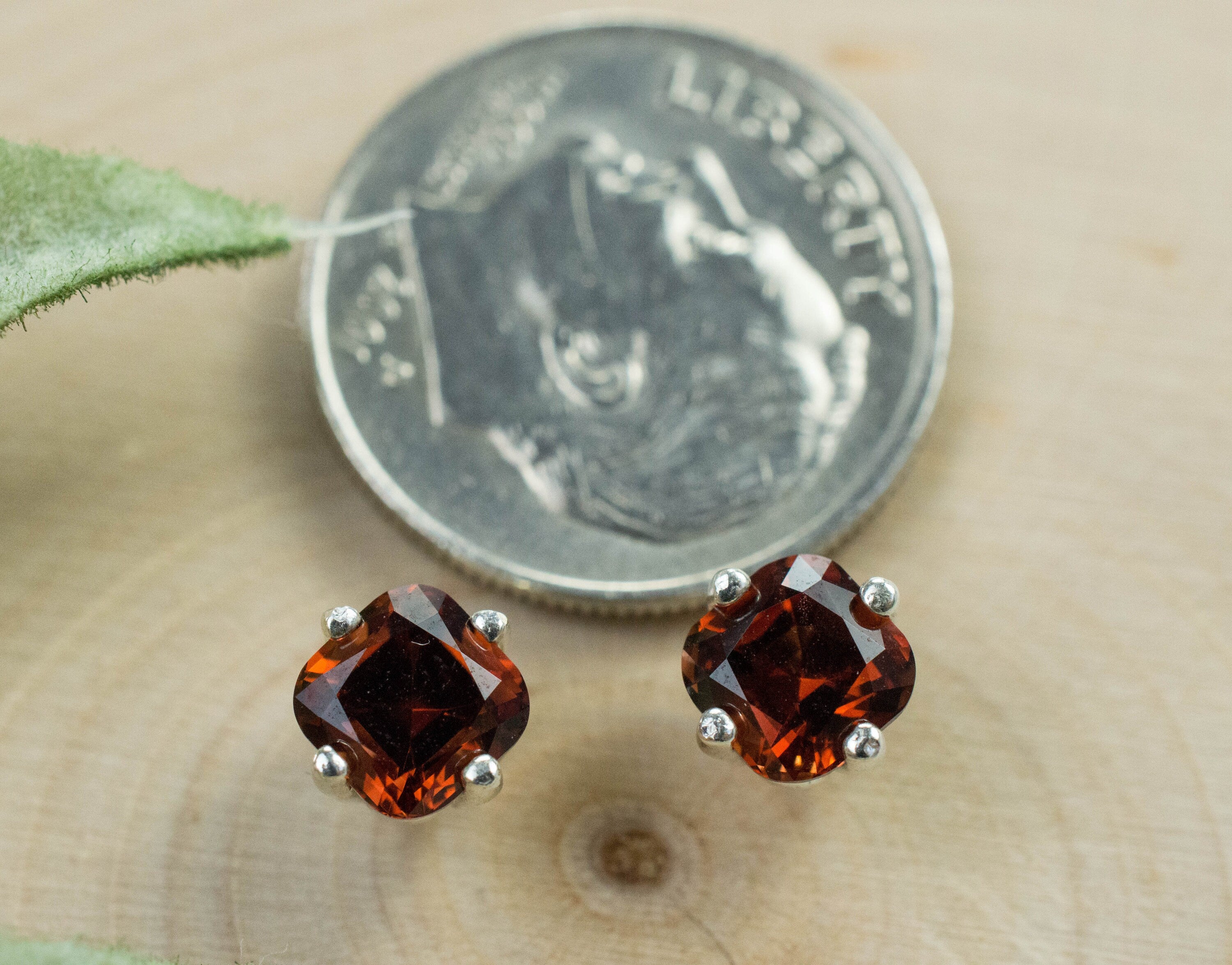 Pyrope Garnet Earrings; Genuine Untreated Kenya Garnet; 1.660cts - Mark Oliver Gems