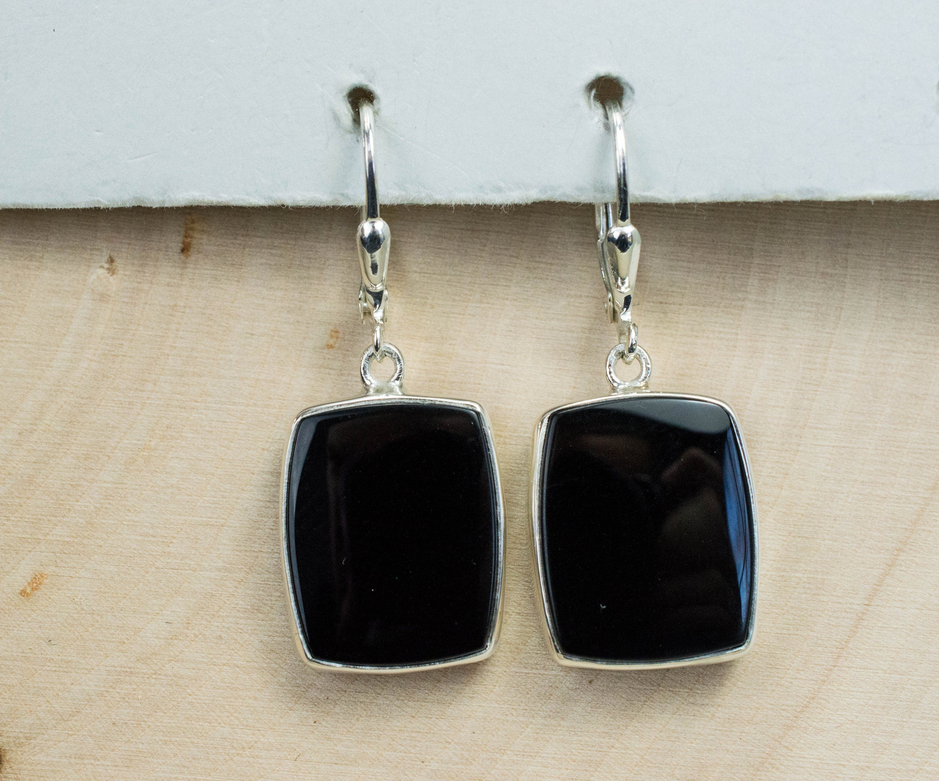 Black Onyx Earrings; Natural USA Onyx - Mark Oliver Gems