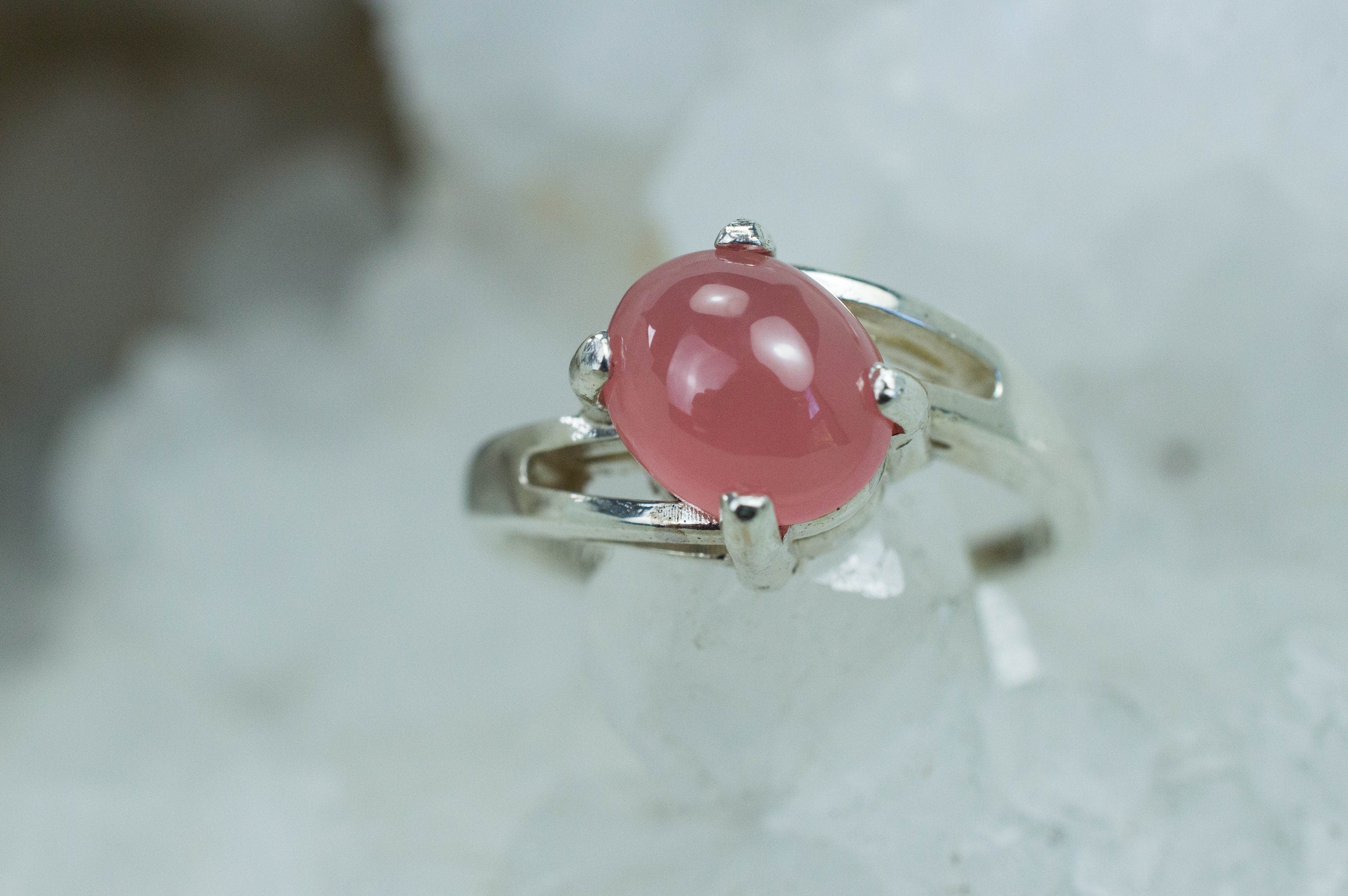 Rhodochrosite Ring, Genuine Untreated Japan Rhodochrosite - Mark Oliver Gems