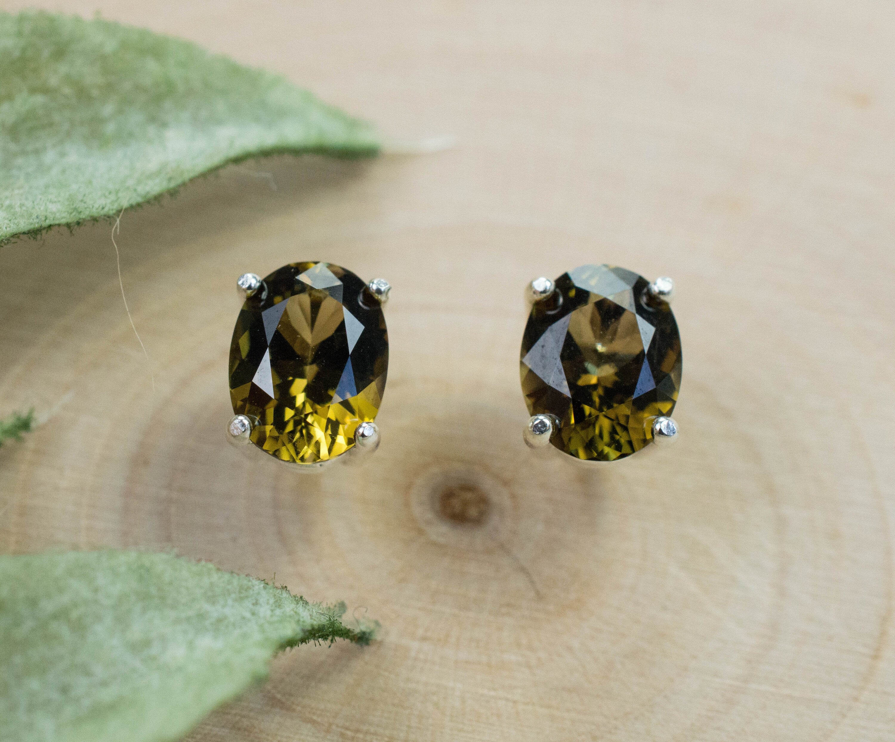 Clinozoisite Earrings, Genuine Untreated Pakistan Clinozoisite; 1.860cts - Mark Oliver Gems