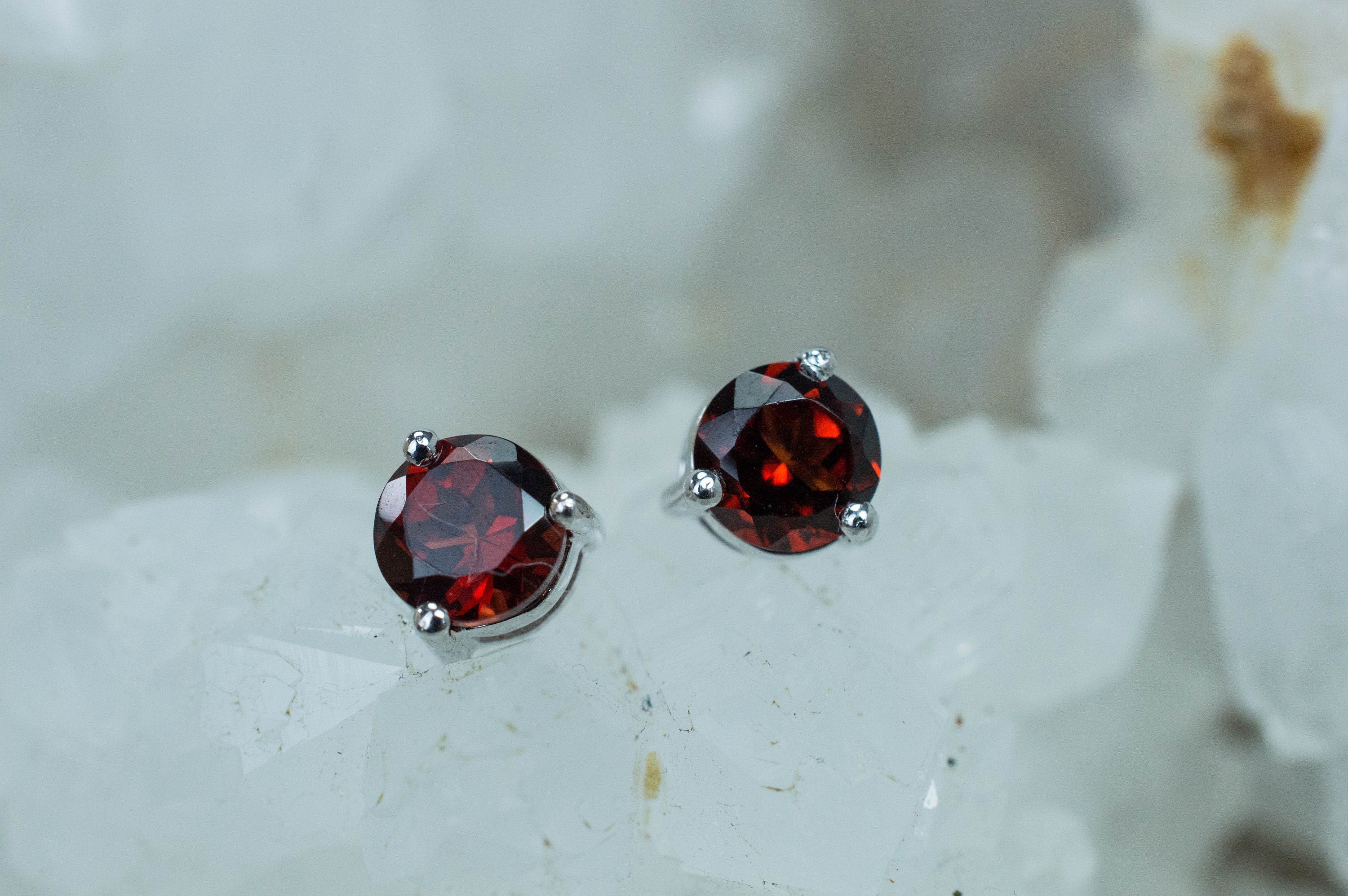 Pyrope Garnet Earrings; Genuine Untreated Madagascar Garnet; 1.130cts - Mark Oliver Gems