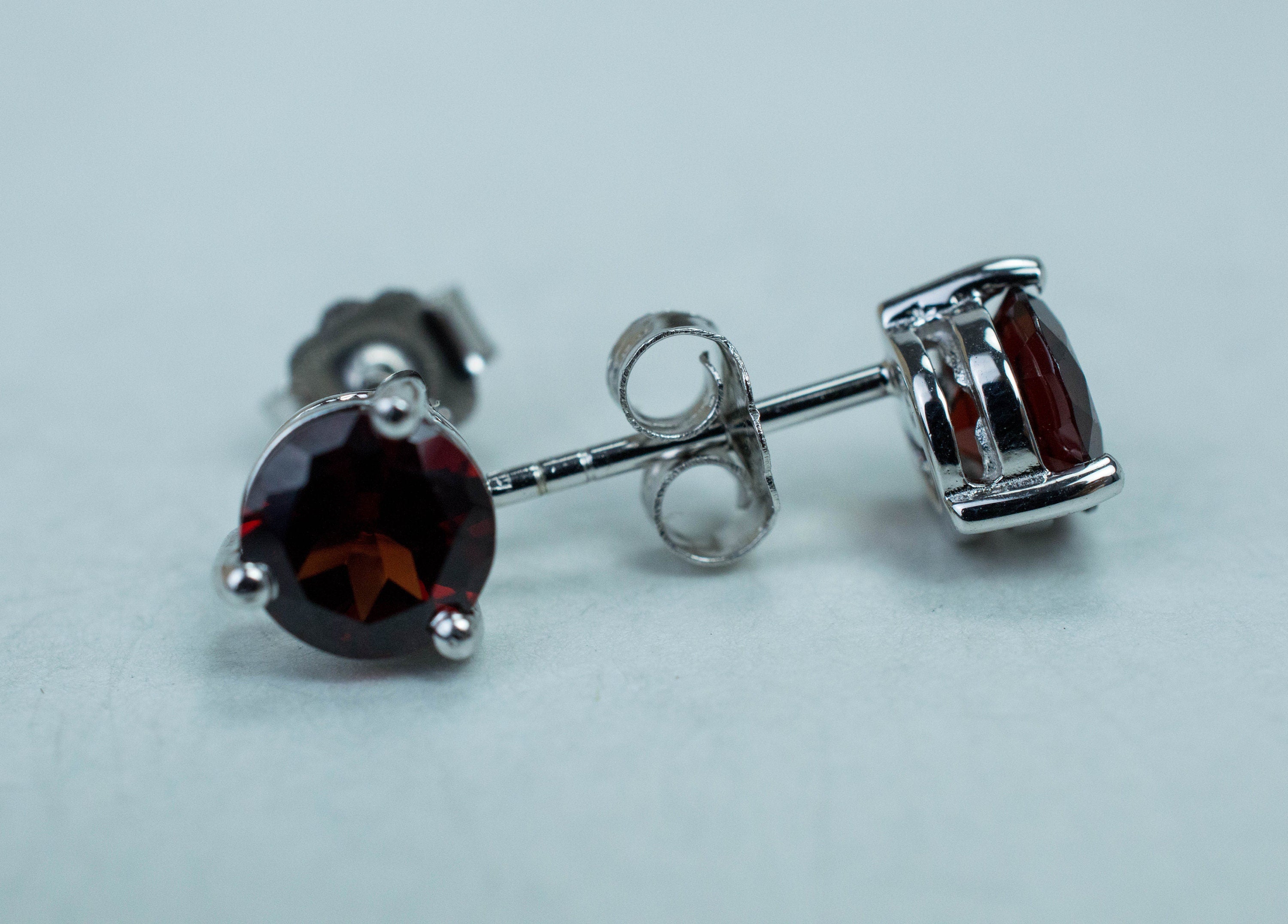 Pyrope Garnet Earrings; Genuine Untreated Madagascar Garnet; 1.925cts - Mark Oliver Gems