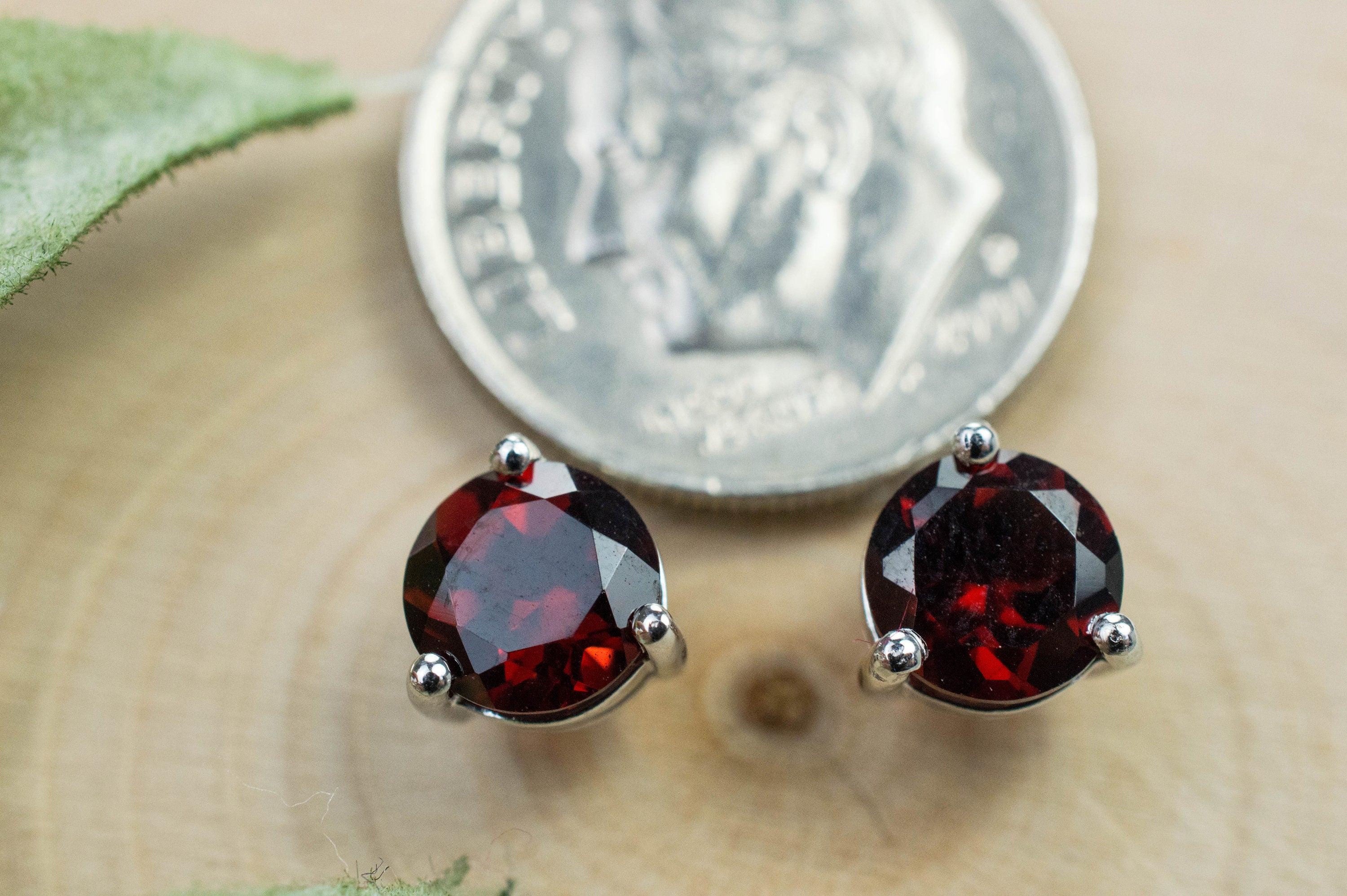 Pyrope Garnet Earrings; Genuine Untreated Madagascar Garnet; 1.925cts - Mark Oliver Gems
