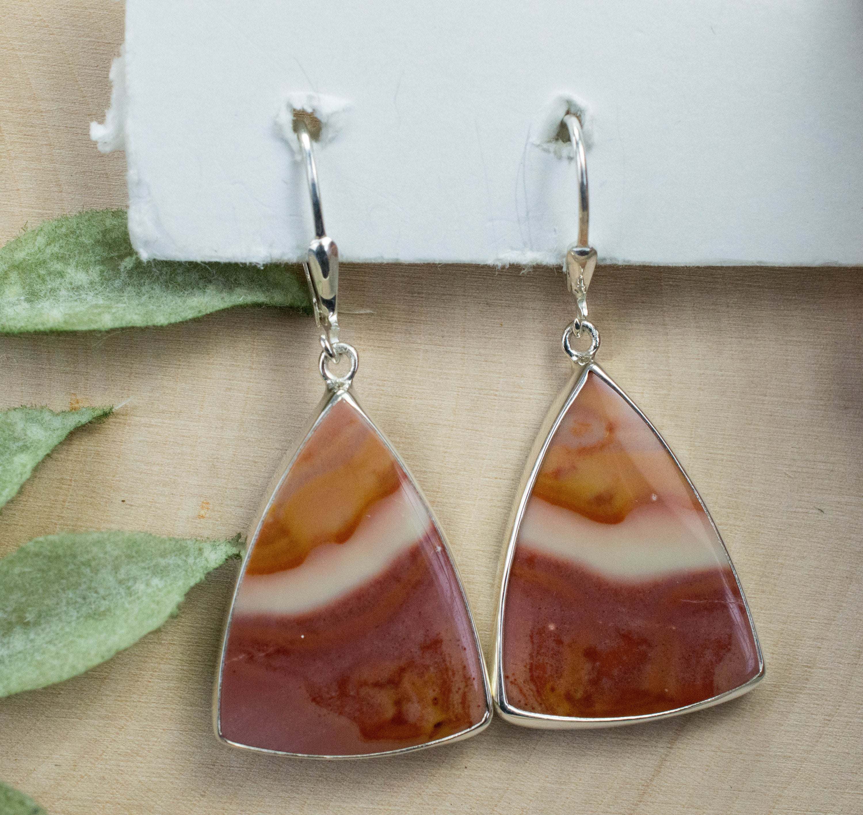 Banded Agate Earrings; Genuine Untreated Brazil Agate - Mark Oliver Gems