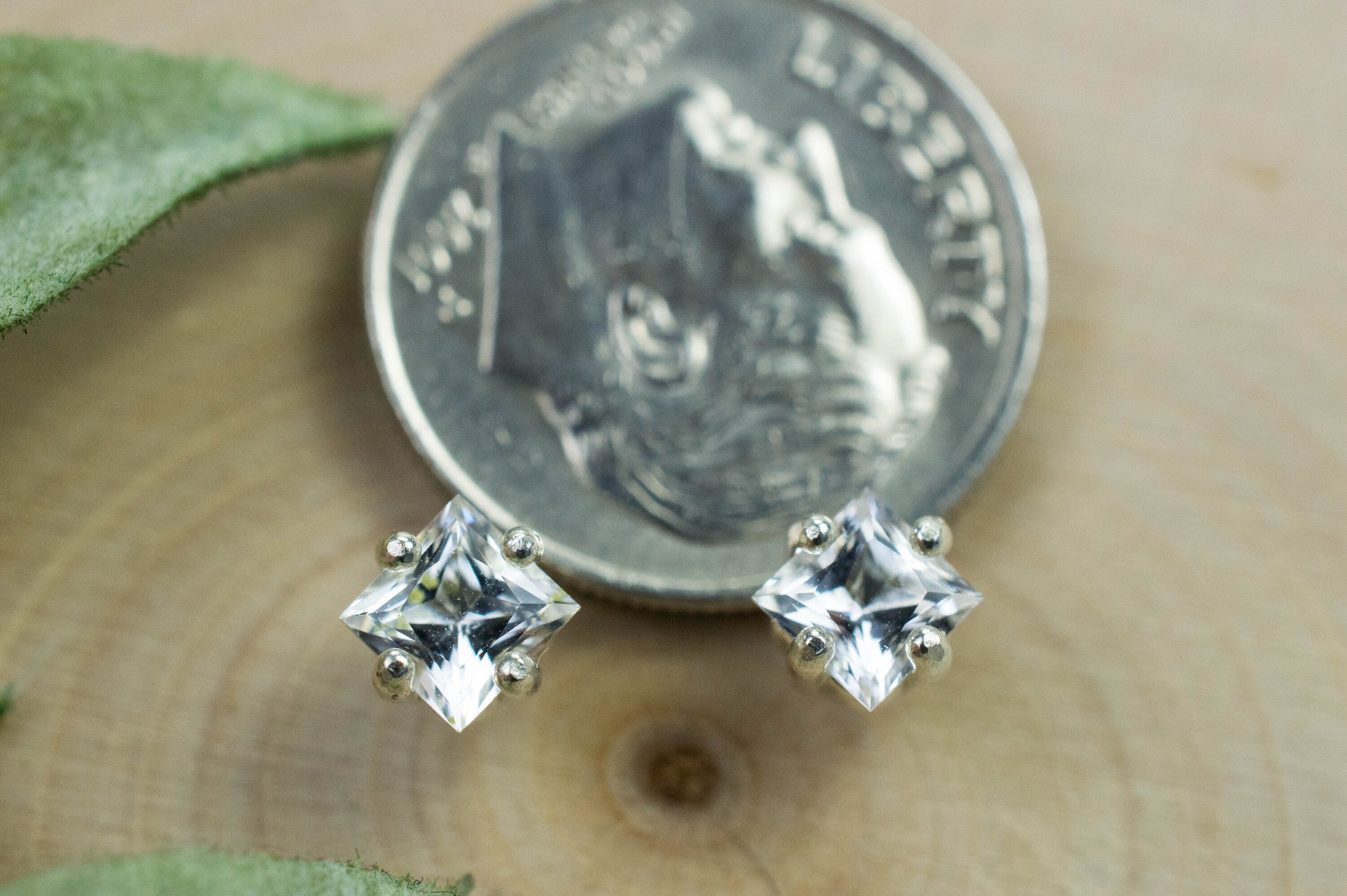 Danburite Earrings; Genuine Untreated Mexico Danburite; 0.645cts - Mark Oliver Gems