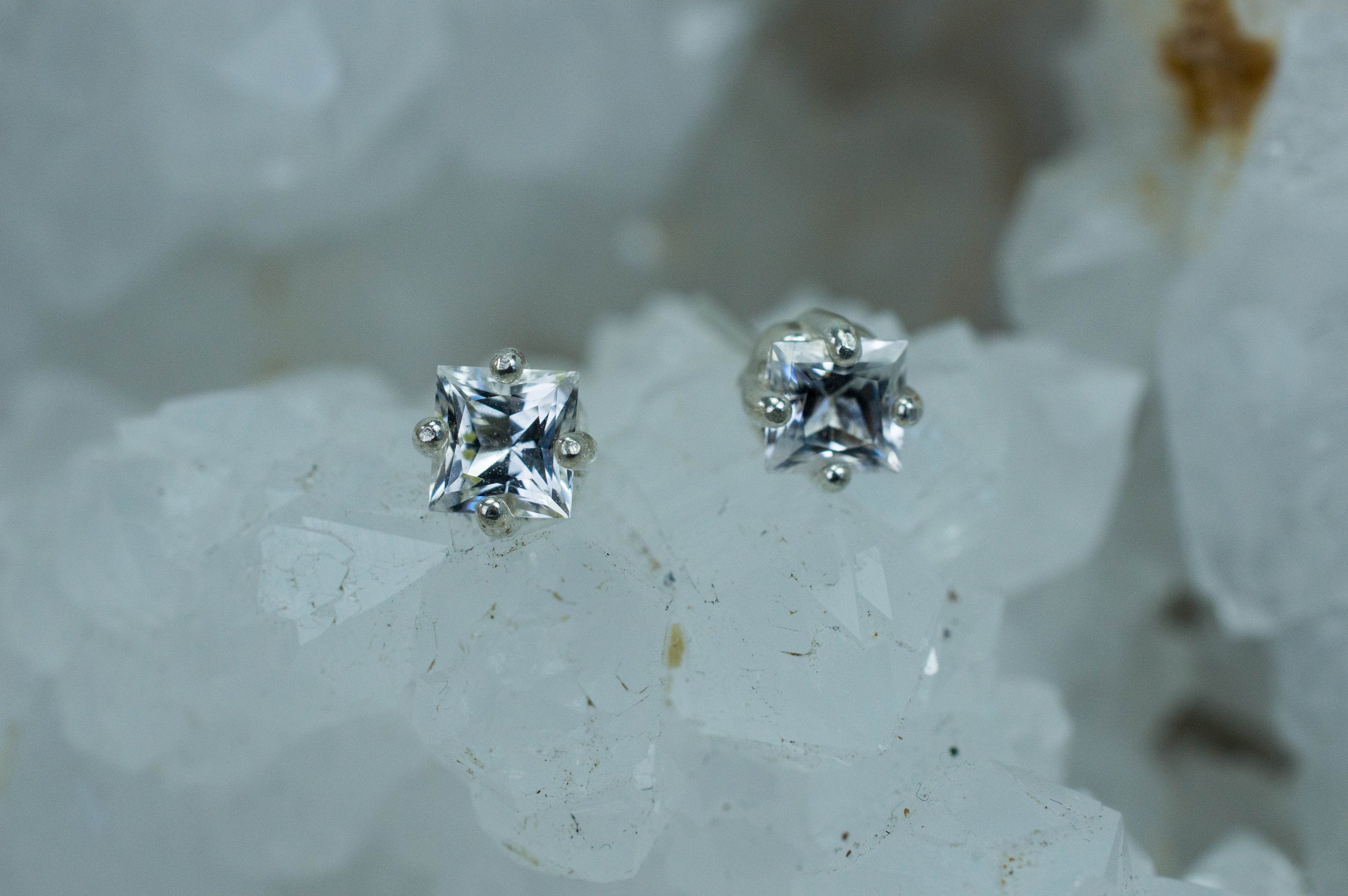 Danburite Earrings; Genuine Untreated Mexico Danburite; 0.645cts - Mark Oliver Gems