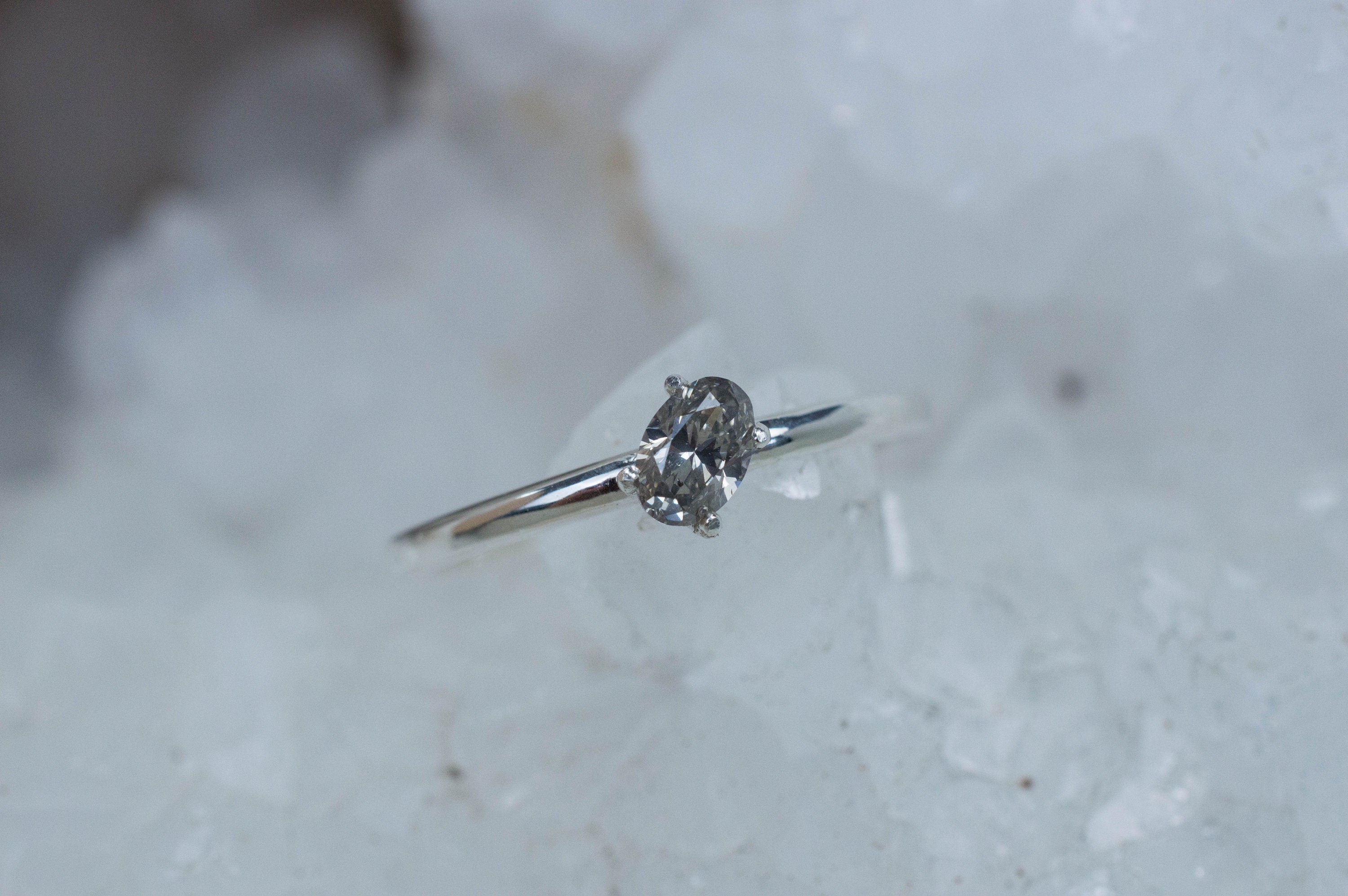 Gray Diamond Ring; Genuine Untreated Canada Diamond - Mark Oliver Gems