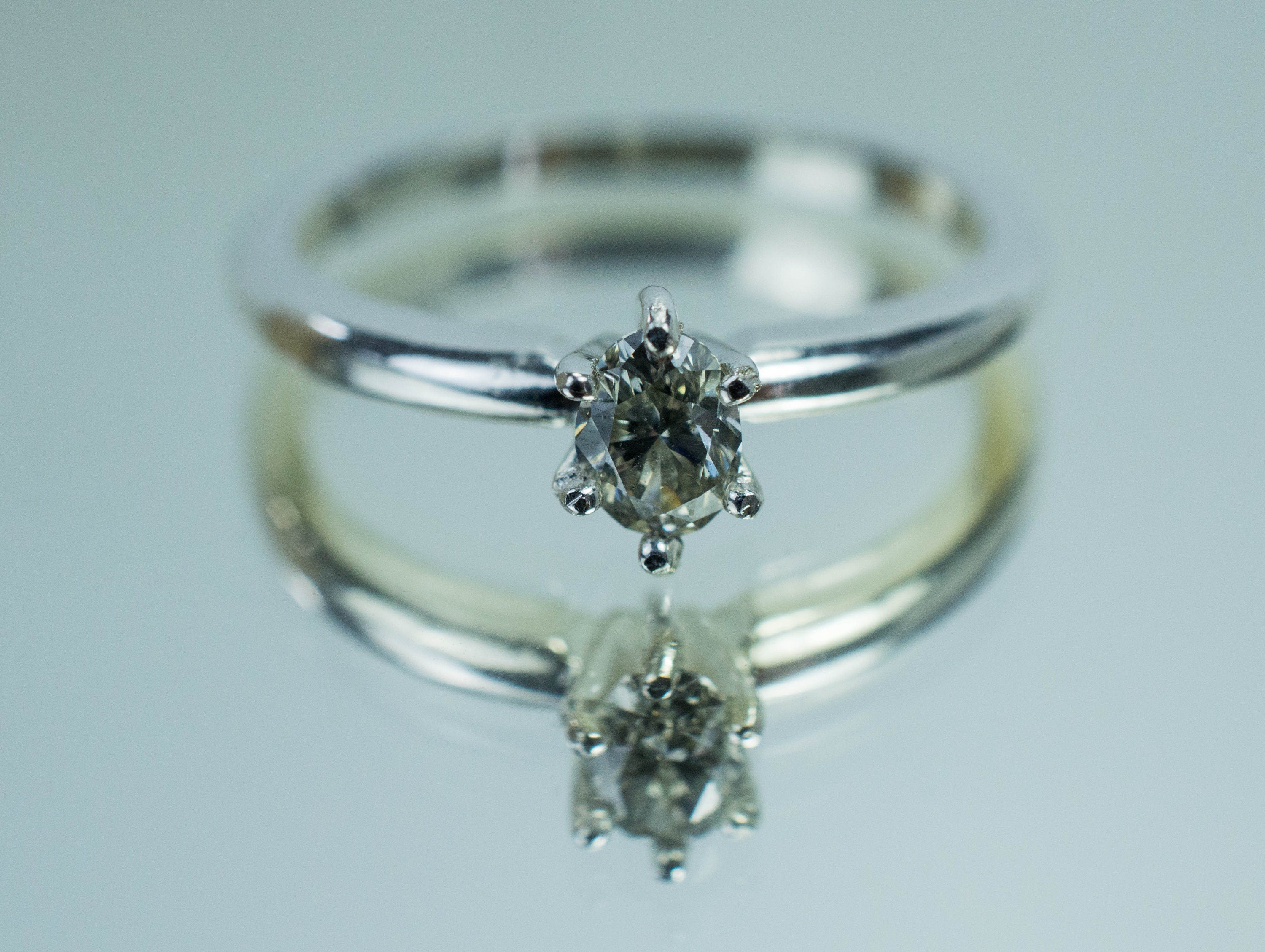 Gray Diamond Ring; Natural Untreated Canada Diamond - Mark Oliver Gems