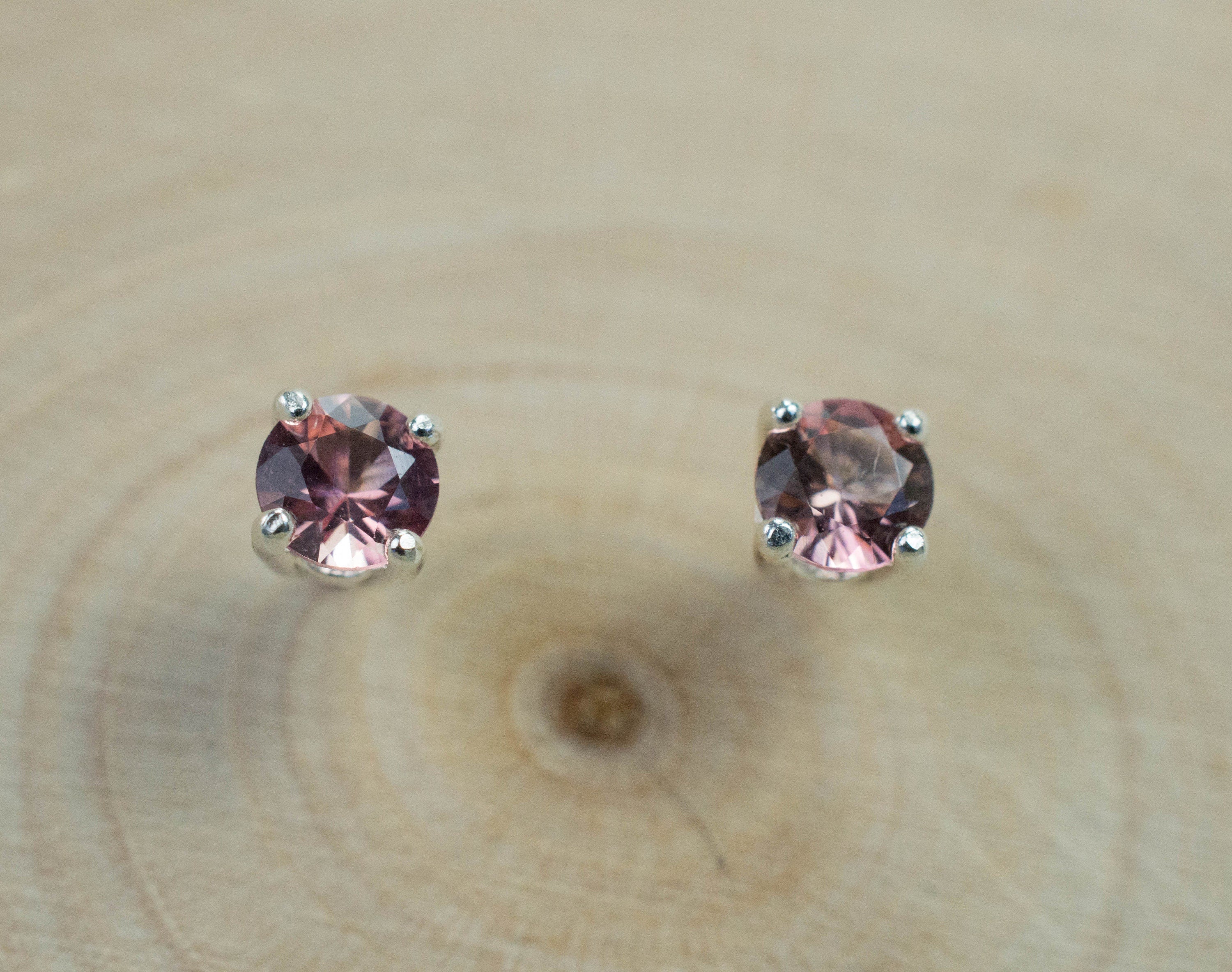 Peach Tourmaline Earrings; Natural Untreated Brazilian Tourmaline; 0.310cts - Mark Oliver Gems