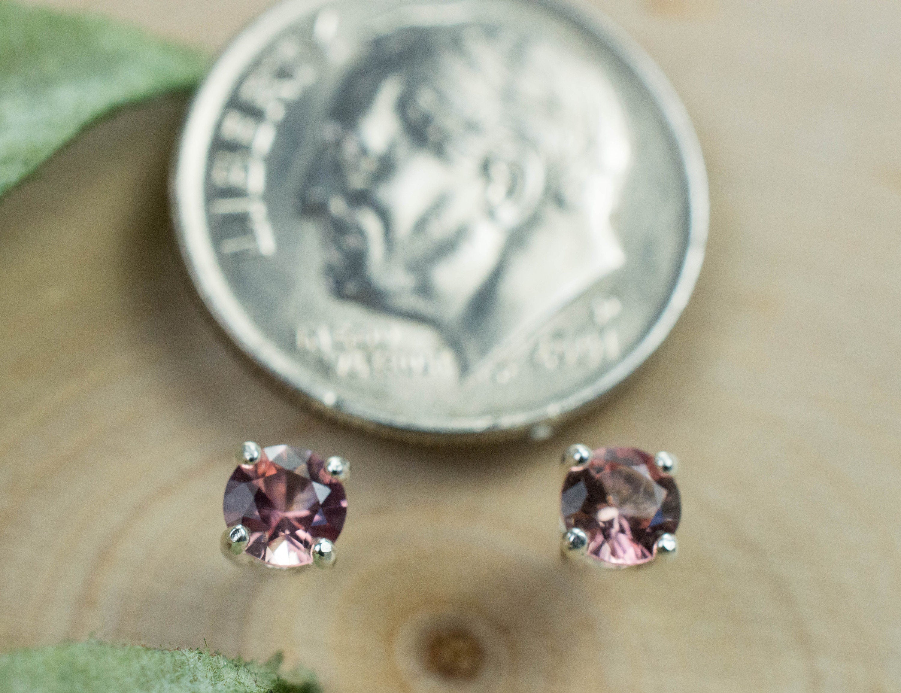 Peach Tourmaline Earrings; Natural Untreated Brazilian Tourmaline; 0.310cts - Mark Oliver Gems