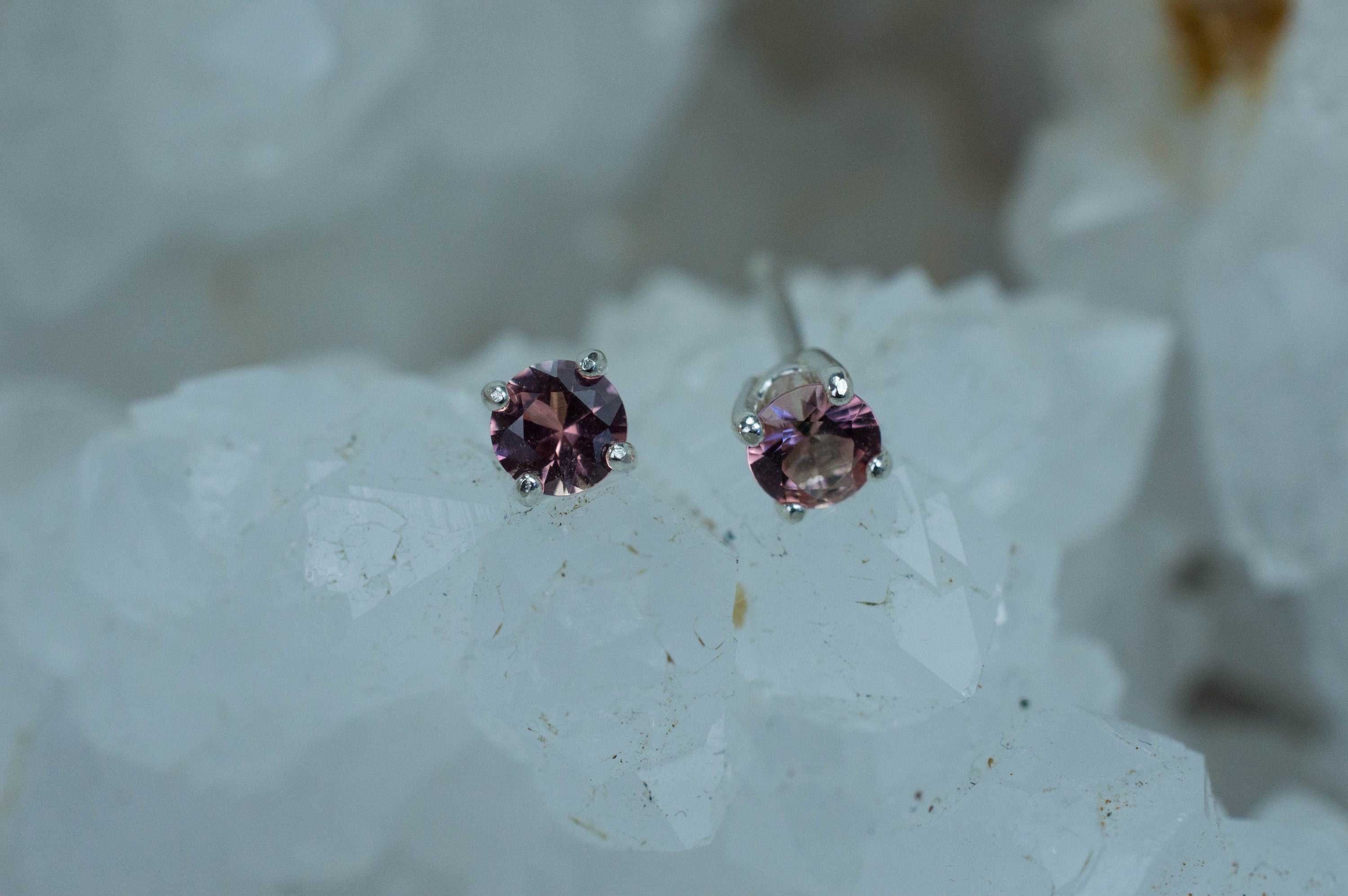 Peach Tourmaline Earrings; Natural Untreated Brazilian Tourmaline; 0.310cts - Mark Oliver Gems