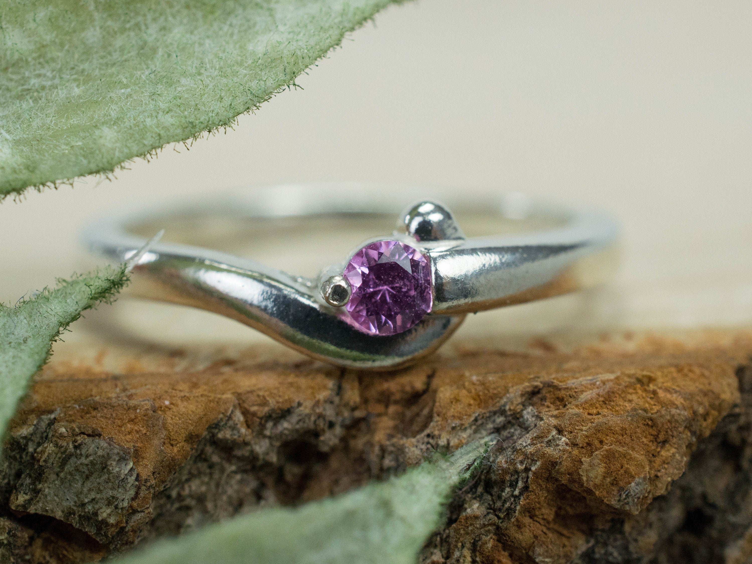 Pink Sapphire Ring, Genuine Untreated Sri Lanka Sapphire; 0.110cts - Mark Oliver Gems