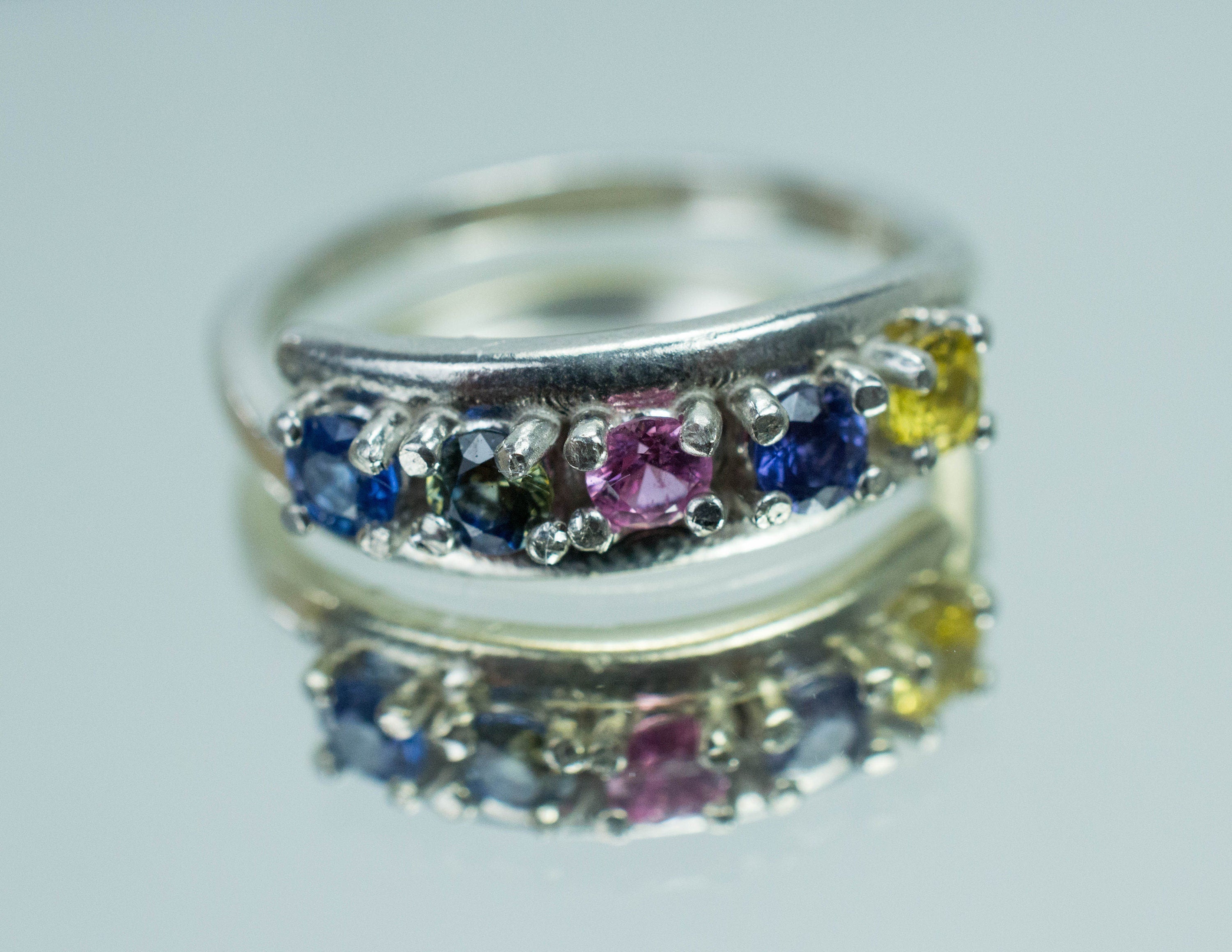 Sapphire Ring, Genuine Untreated Sri Lanka Sapphires - Mark Oliver Gems