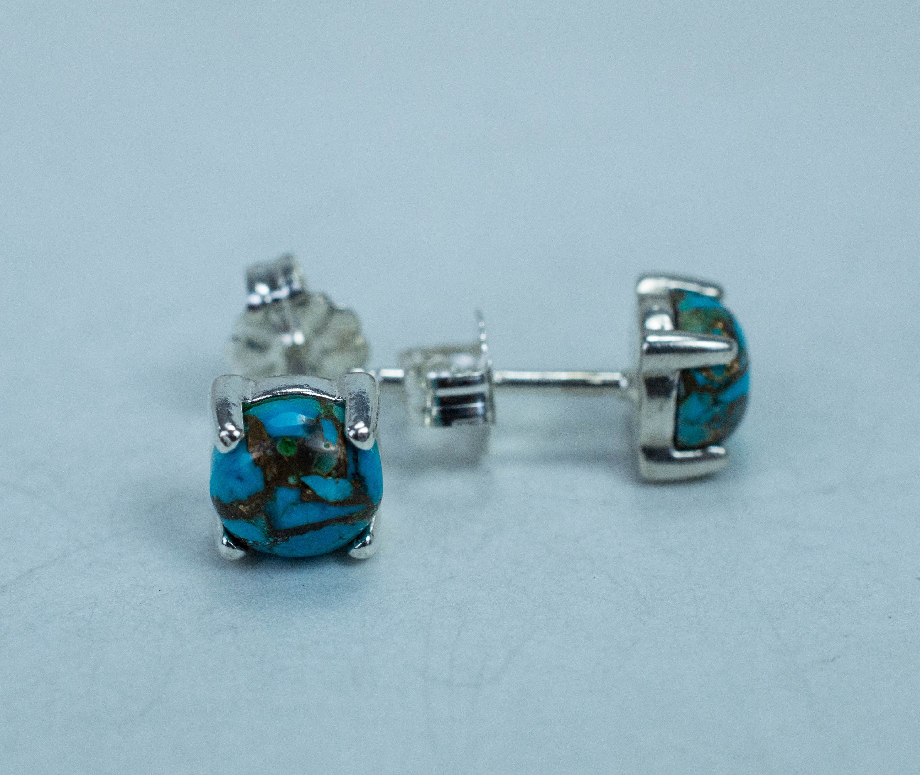 Turquoise Earrings, Natural Stabilized Nevada Turquoise; 1.635cts - Mark Oliver Gems