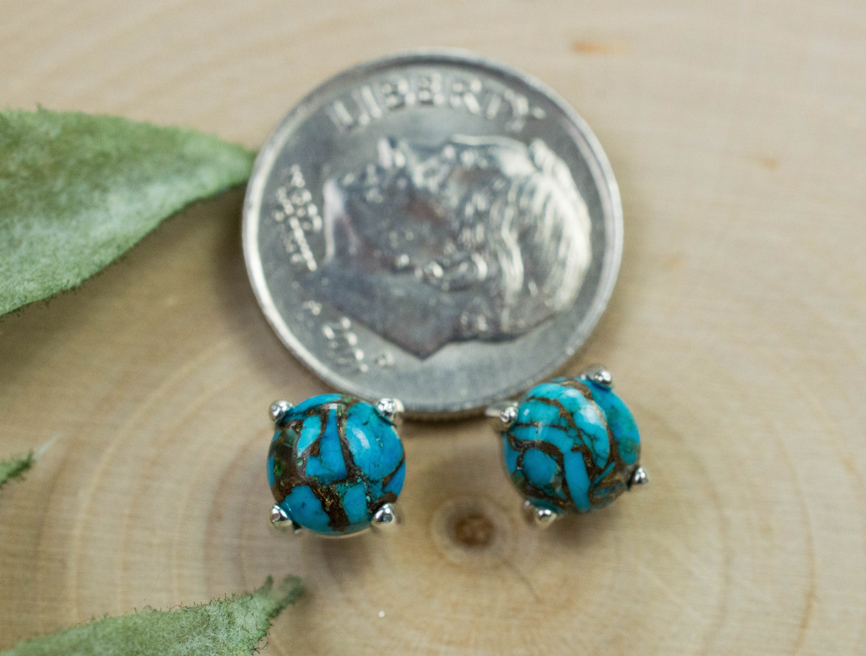 Turquoise Earrings, Natural Stabilized Nevada Turquoise; 1.635cts - Mark Oliver Gems