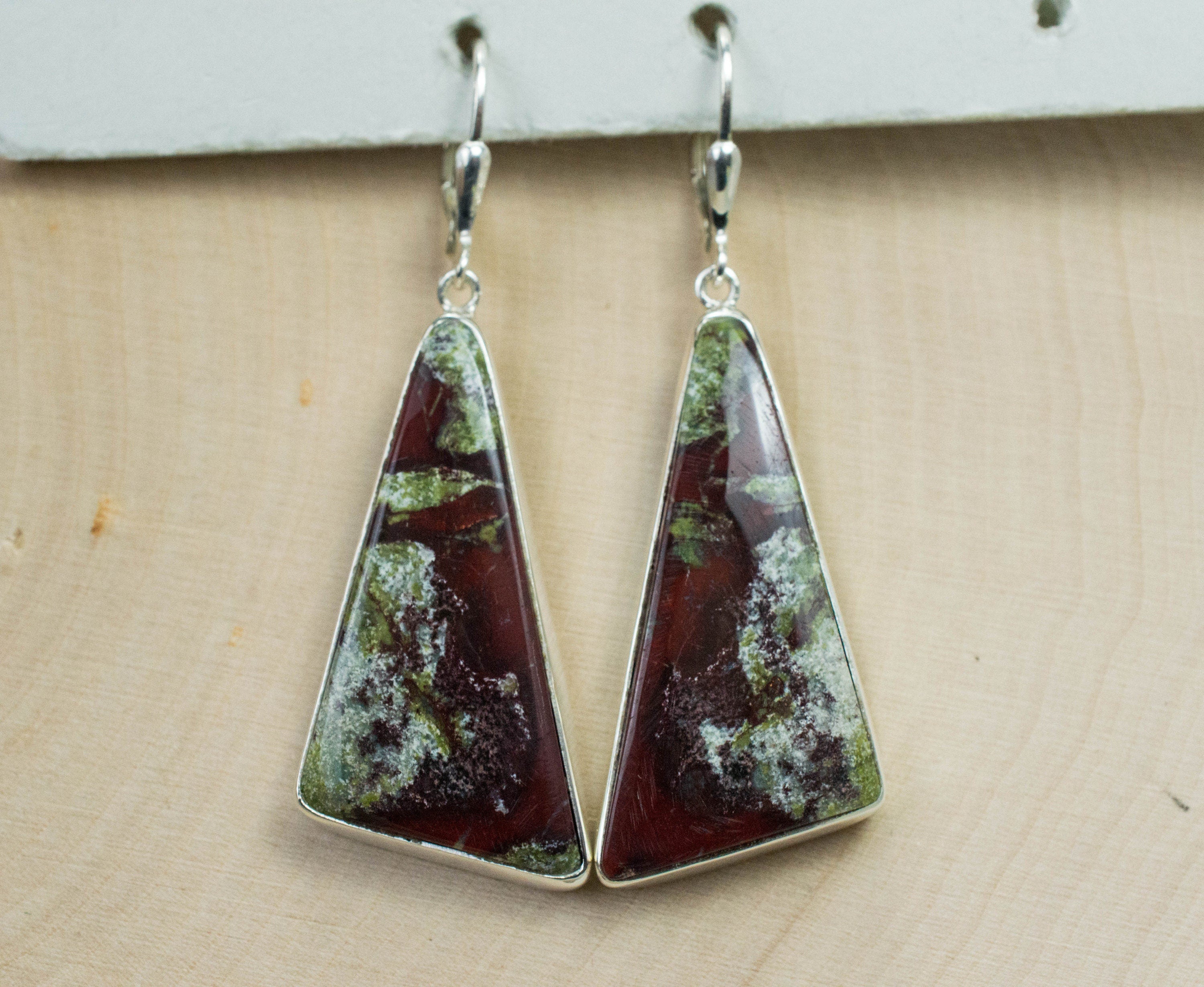 Jasper Earrings; Genuine Untreated Australia Dragon Blood Jasper - Mark Oliver Gems