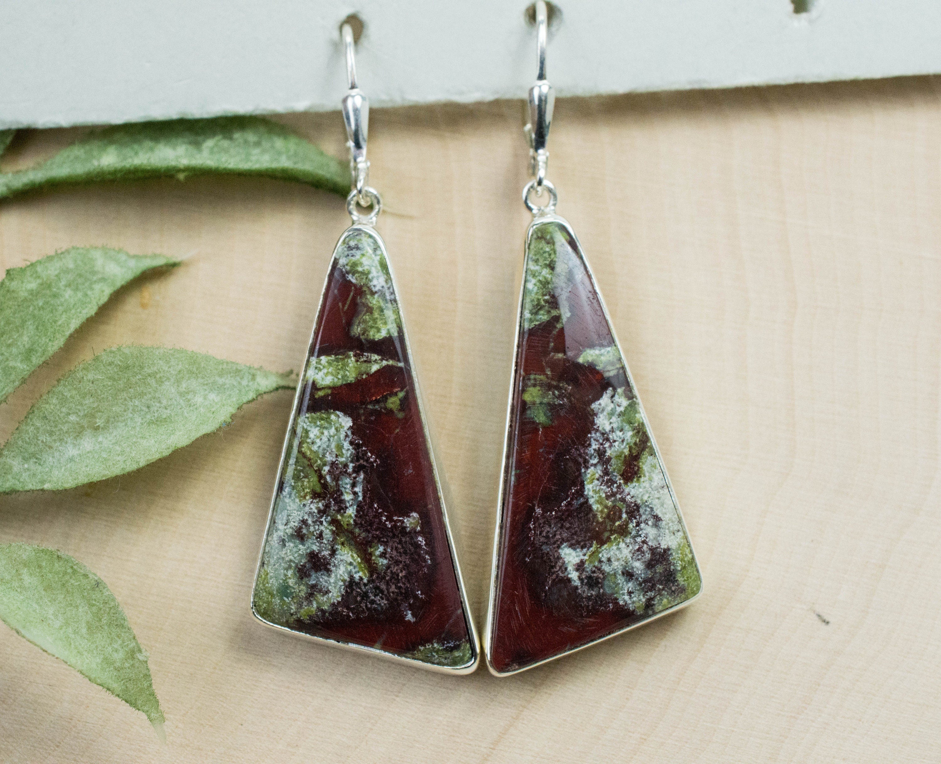 Jasper Earrings; Genuine Untreated Australia Dragon Blood Jasper - Mark Oliver Gems