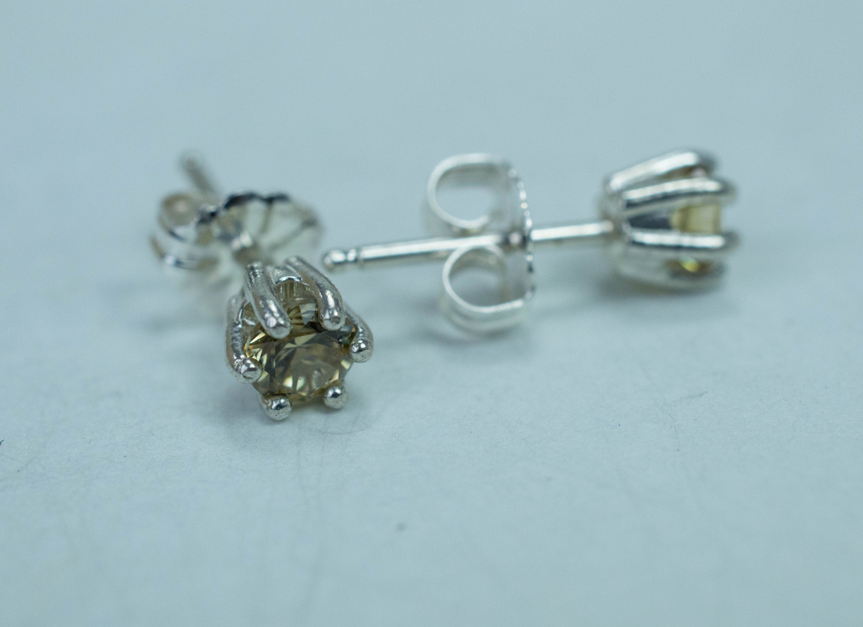 Yellow Zircon Earrings; Genuine Untreated Tanzania Zircon; 0.715cts - Mark Oliver Gems