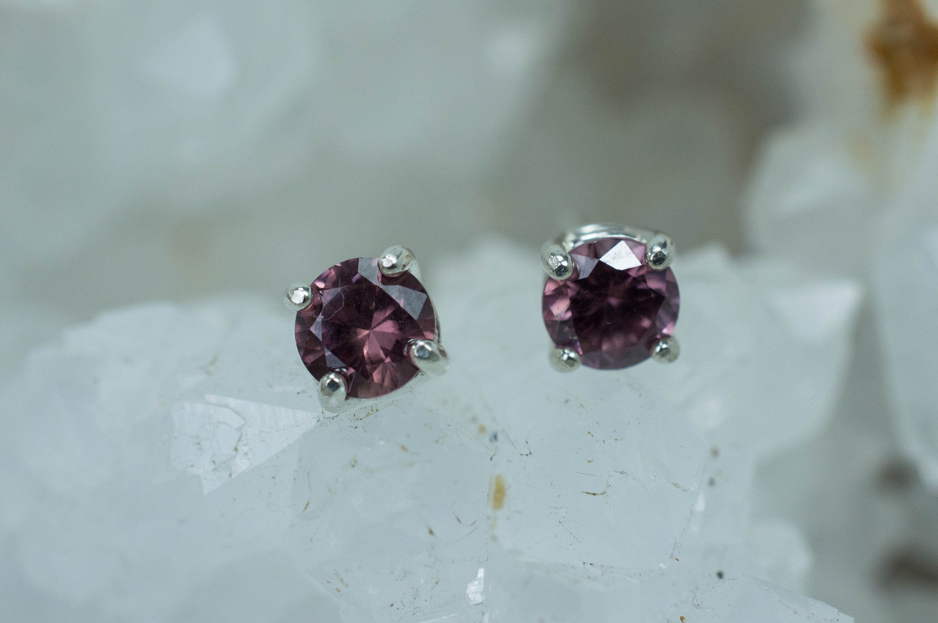 Rose Zircon Earrings; Genuine Untreated Tanzania Pink Zircon; 1.385cts - Mark Oliver Gems