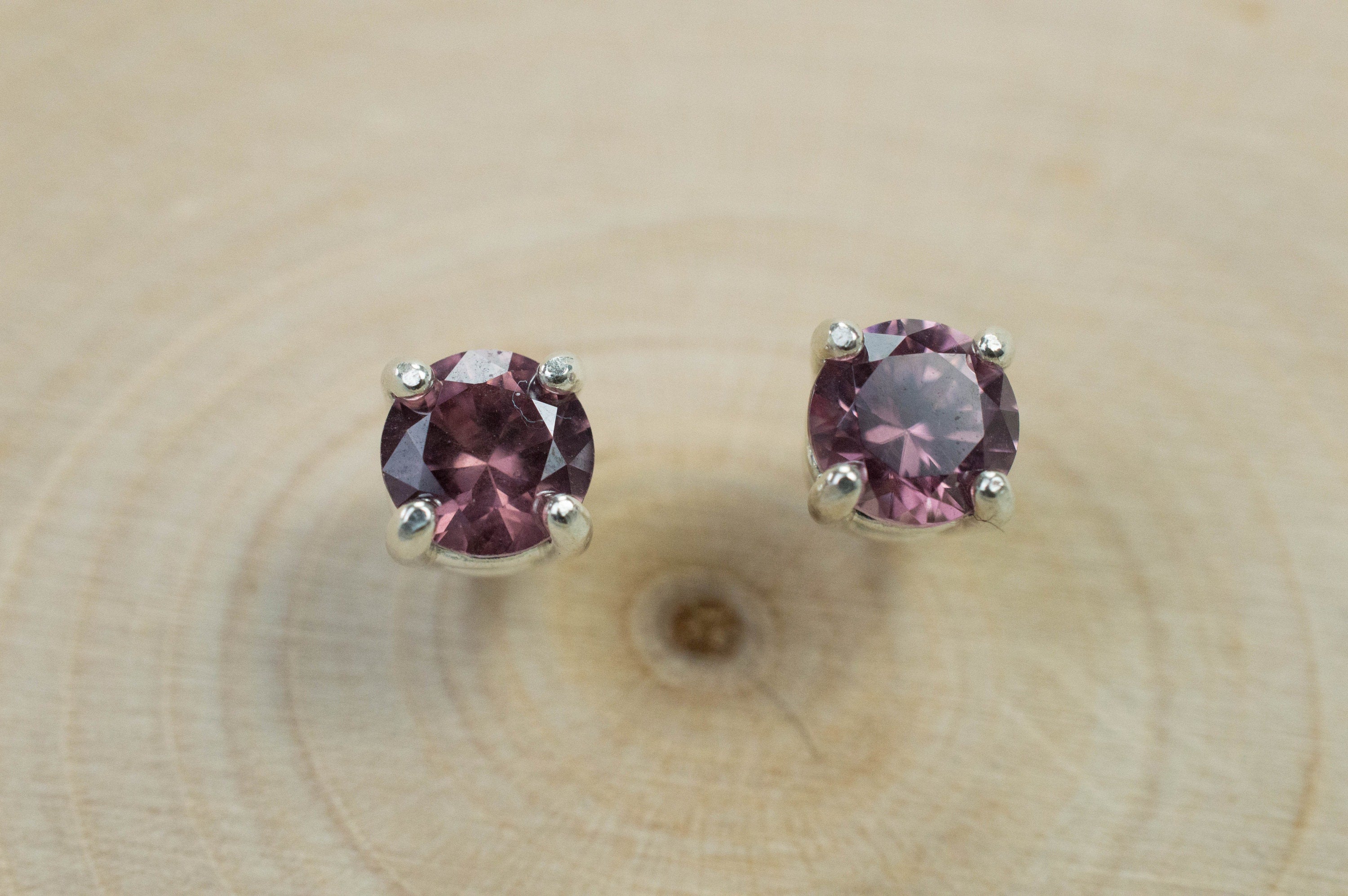 Rose Zircon Earrings; Genuine Untreated Tanzania Pink Zircon; 1.385cts - Mark Oliver Gems