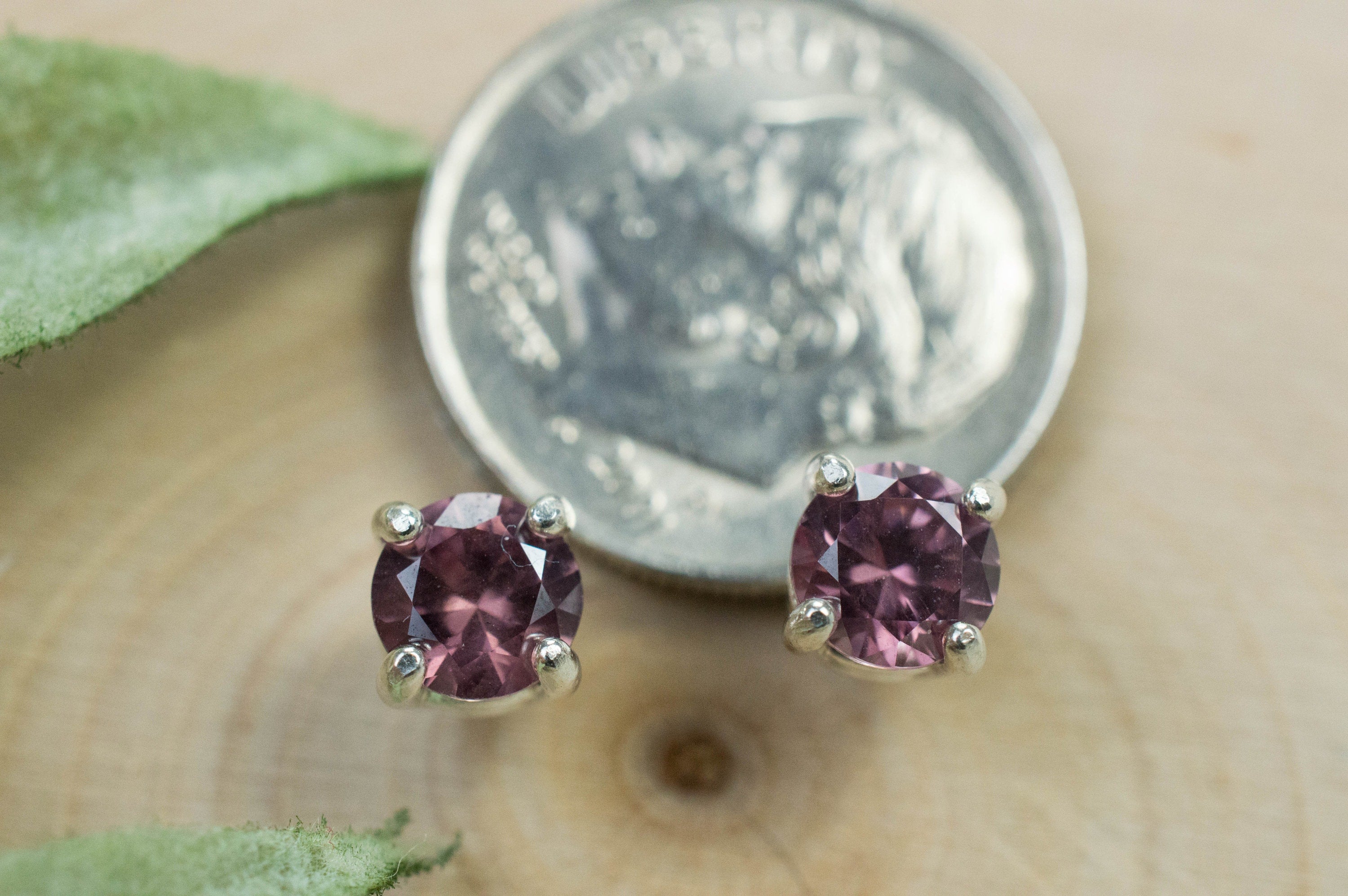 Rose Zircon Earrings; Genuine Untreated Tanzania Pink Zircon; 1.385cts - Mark Oliver Gems