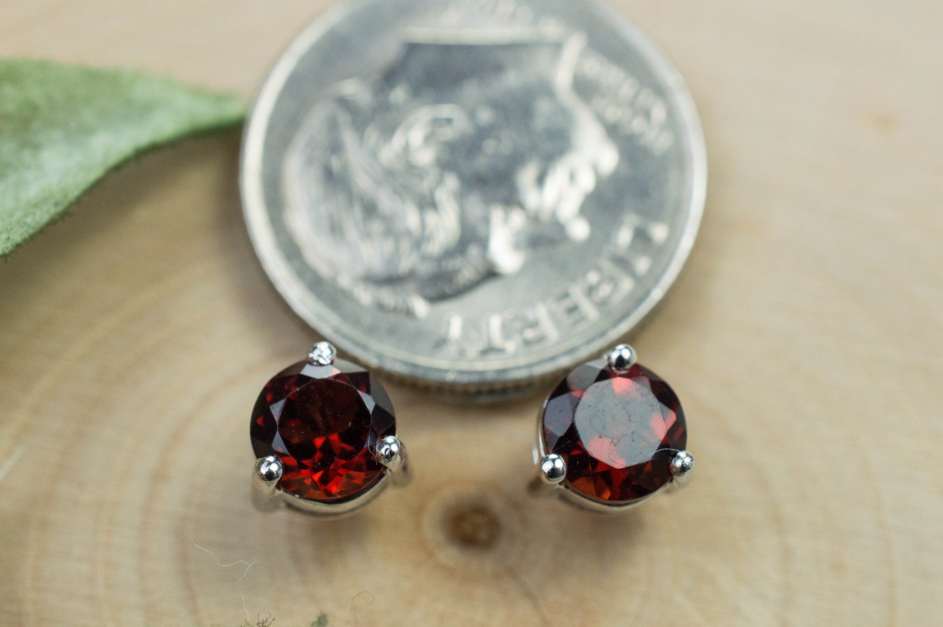 Pyrope Garnet Earrings; Genuine Untreated Madagascar Garnet; 1.130cts - Mark Oliver Gems