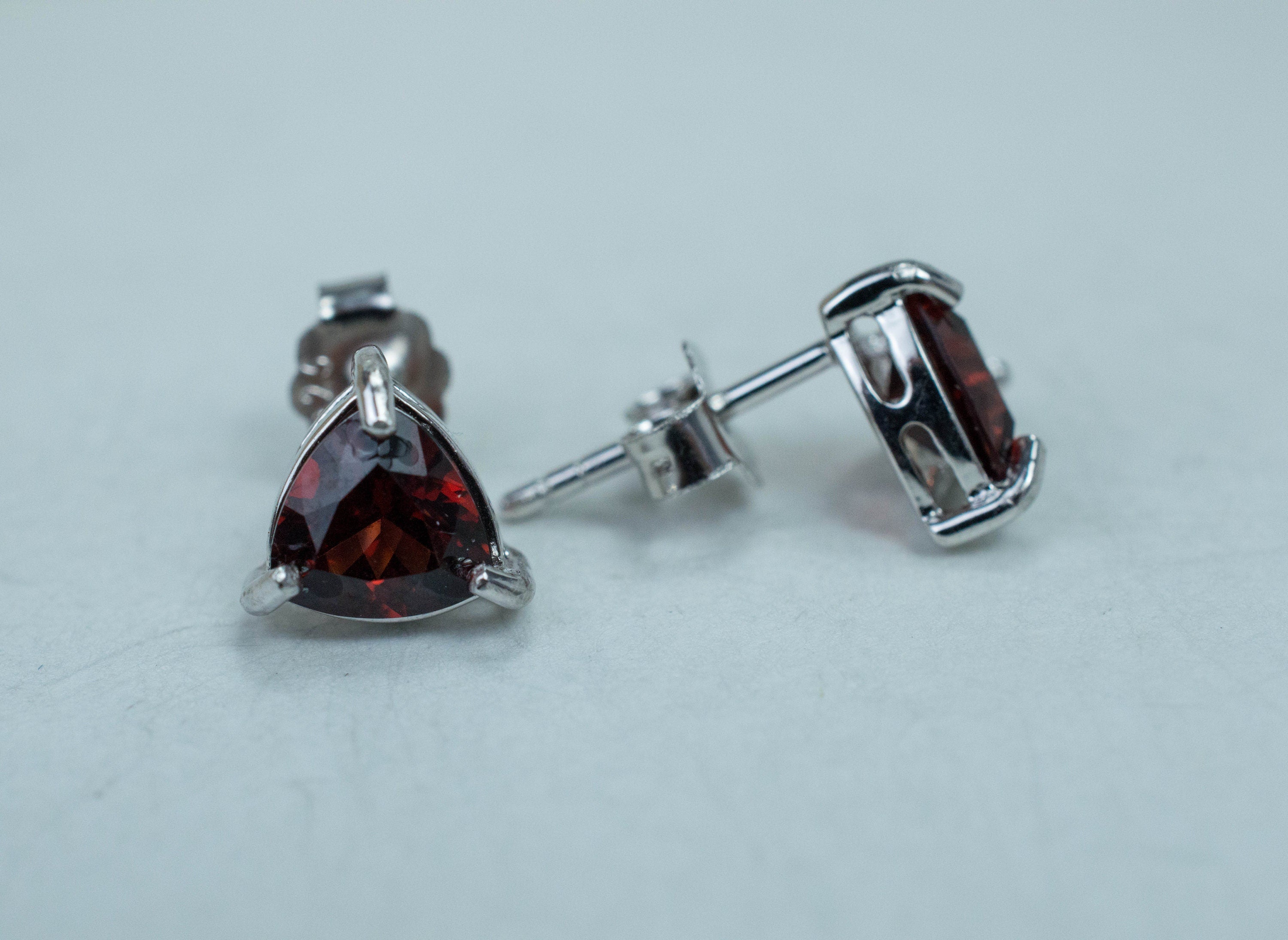 Pyrope Garnet Earrings; Genuine Untreated Madagascar Garnet; 1.520cts - Mark Oliver Gems