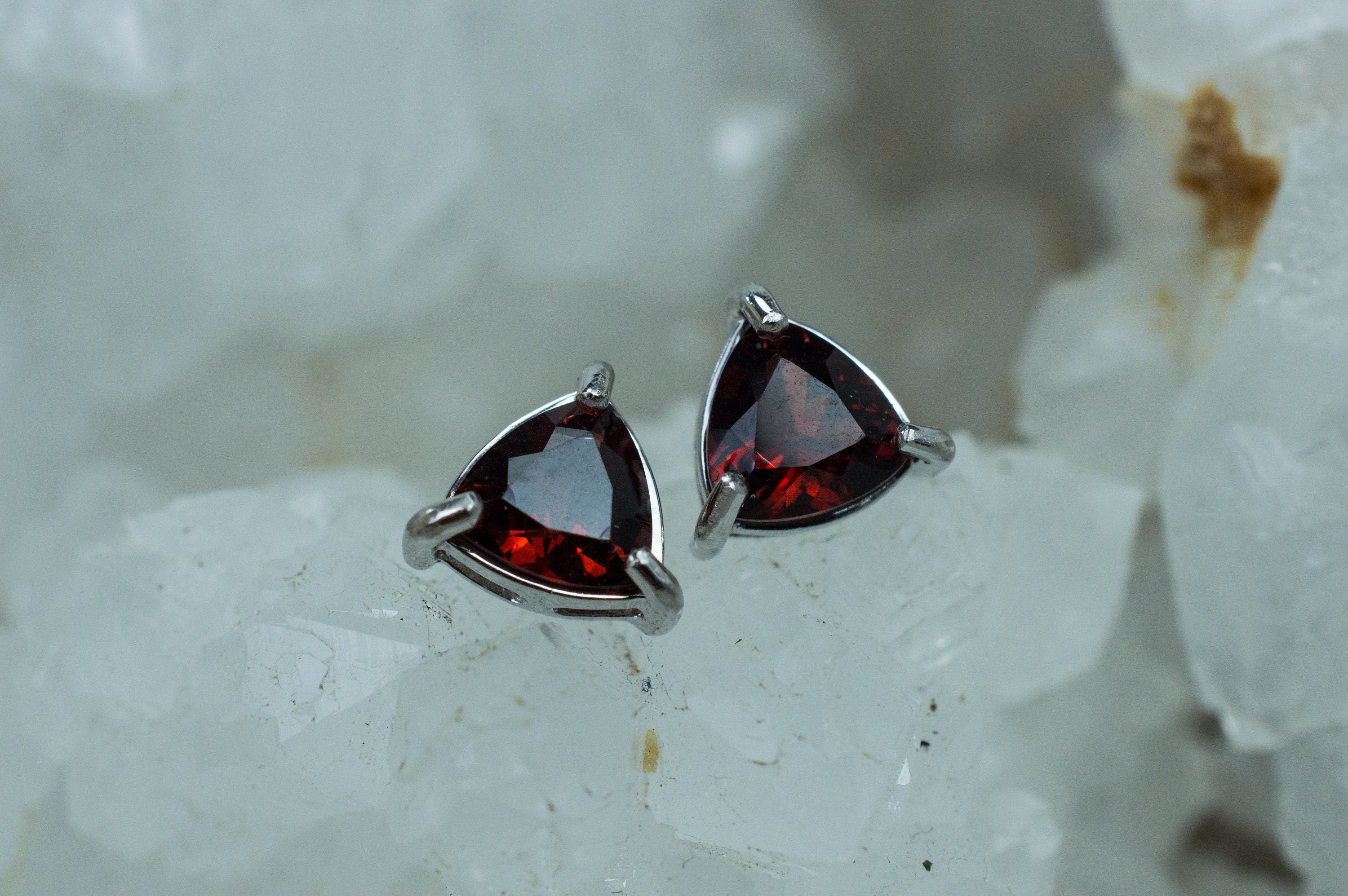 Pyrope Garnet Earrings; Genuine Untreated Madagascar Garnet; 1.520cts - Mark Oliver Gems
