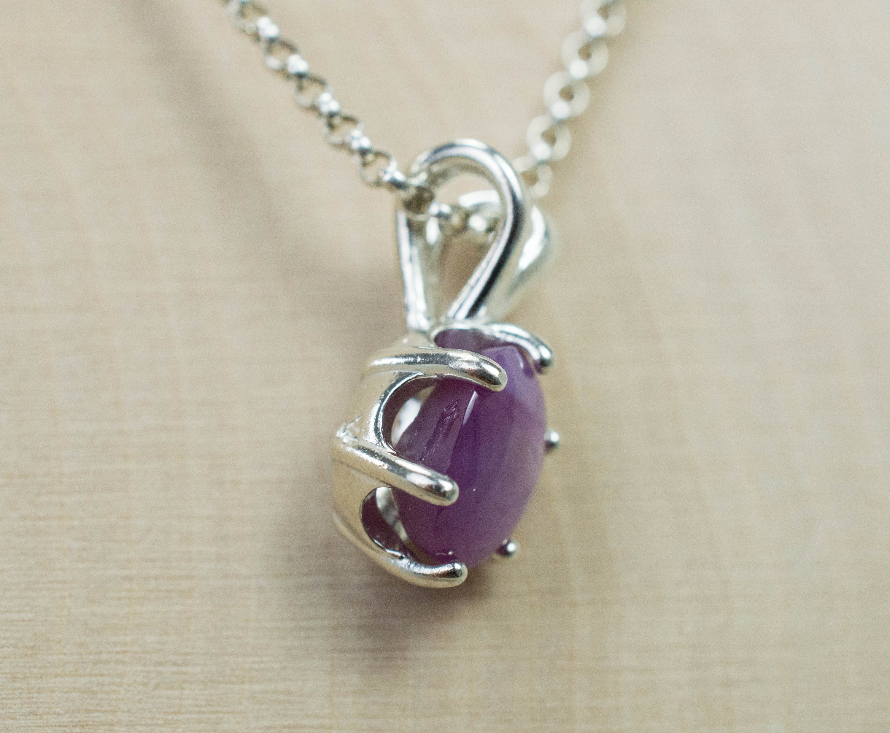 Star Sapphire Pendant; Natural Untreated Pink Star Sapphire - Mark Oliver Gems