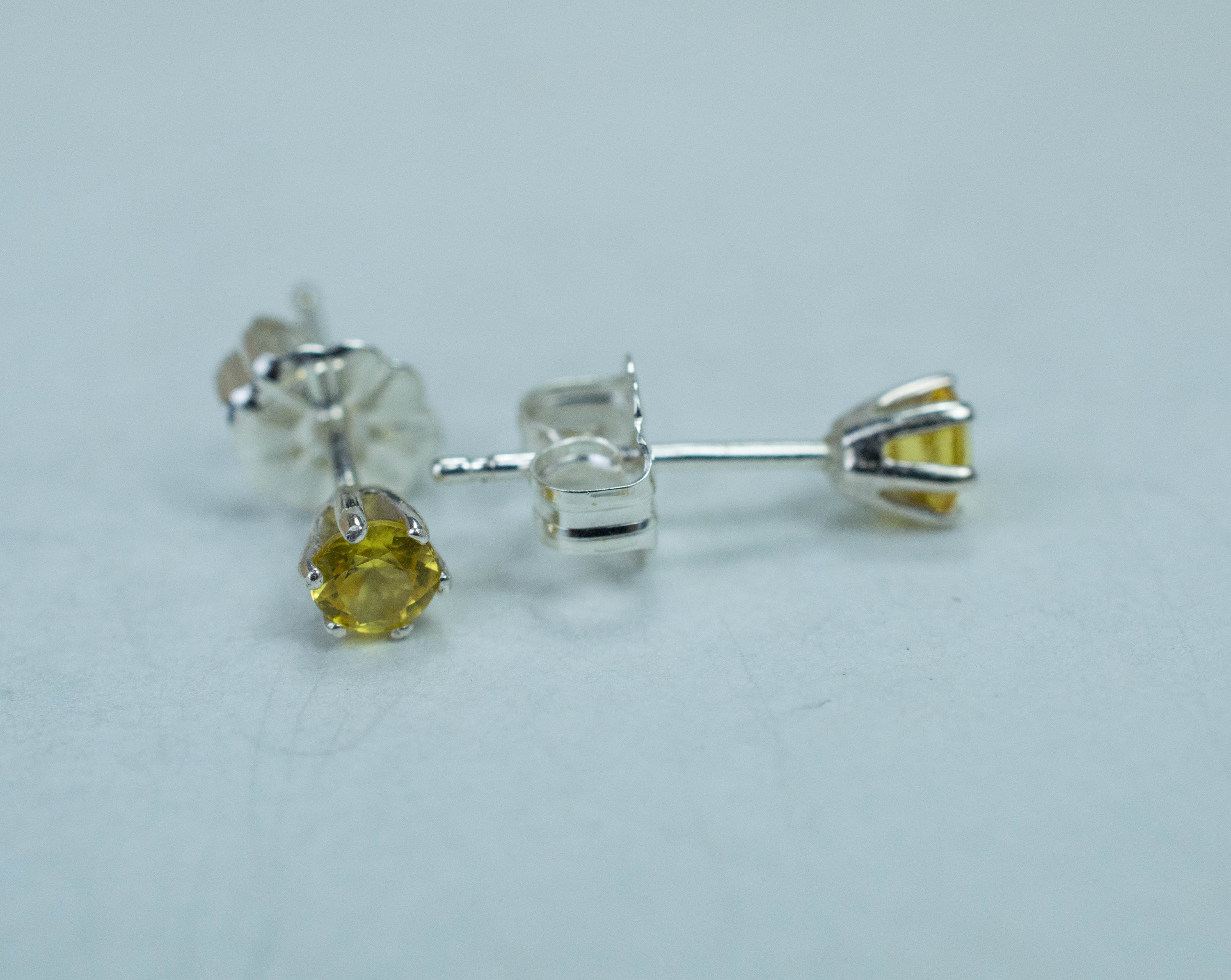 Yellow Sapphire Earrings; Genuine Thailand Sapphire; 0.375cts - Mark Oliver Gems