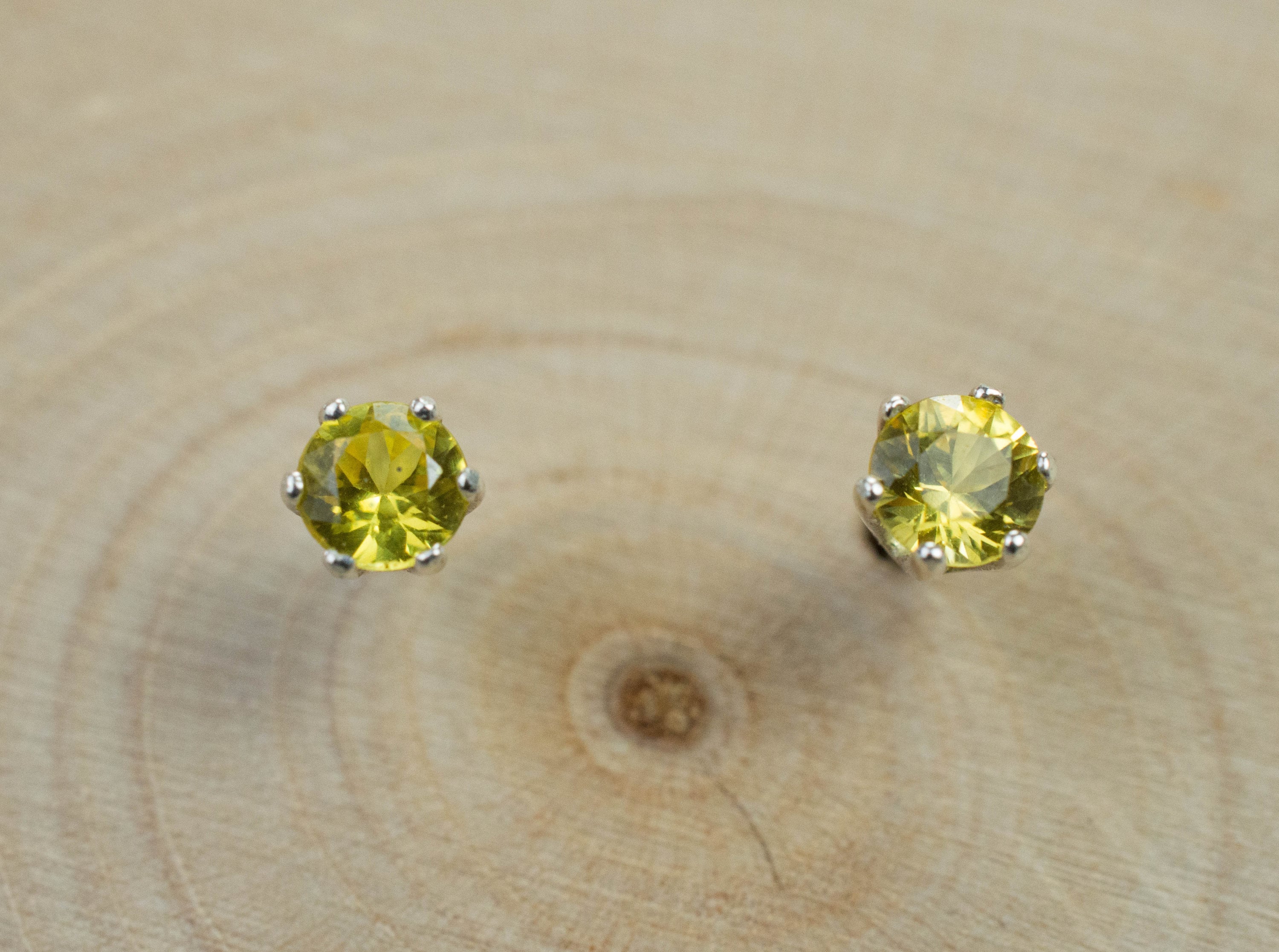 Yellow Sapphire Earrings; Genuine Thailand Sapphire; 0.375cts - Mark Oliver Gems