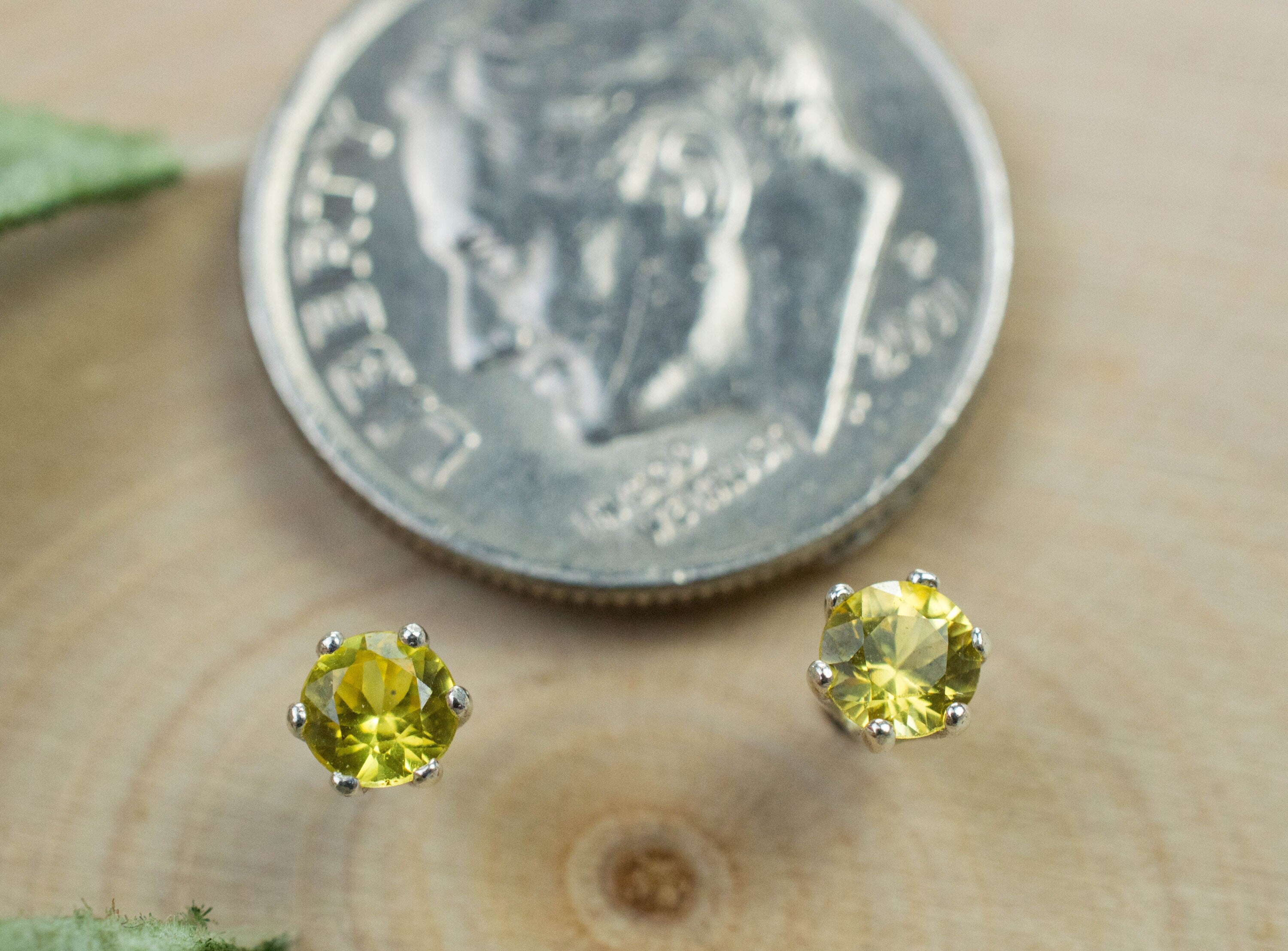 Yellow Sapphire Earrings; Genuine Thailand Sapphire; 0.375cts - Mark Oliver Gems