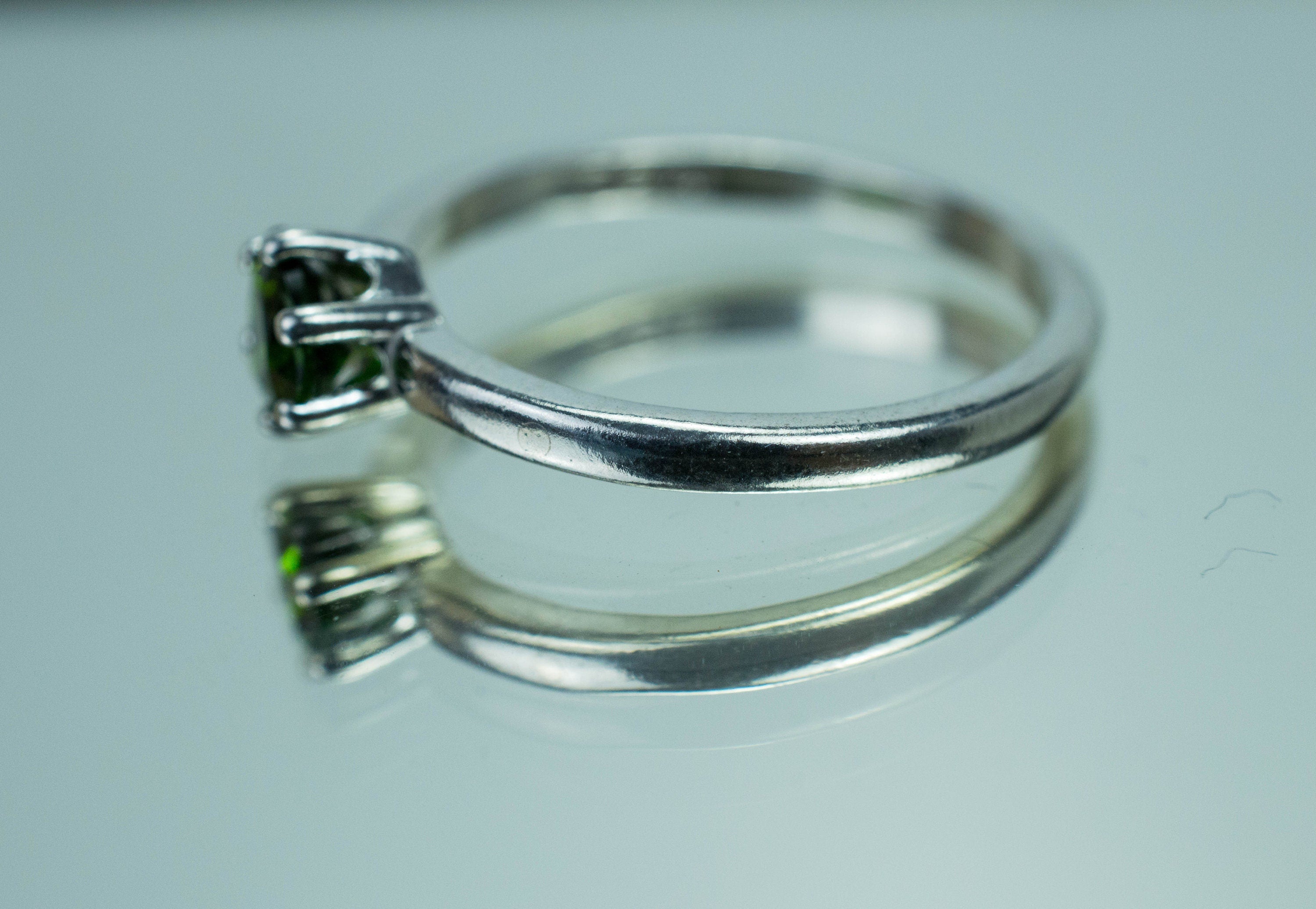 Chrome Diopside Ring; Natural Untreated Siberian Diopside - Mark Oliver Gems