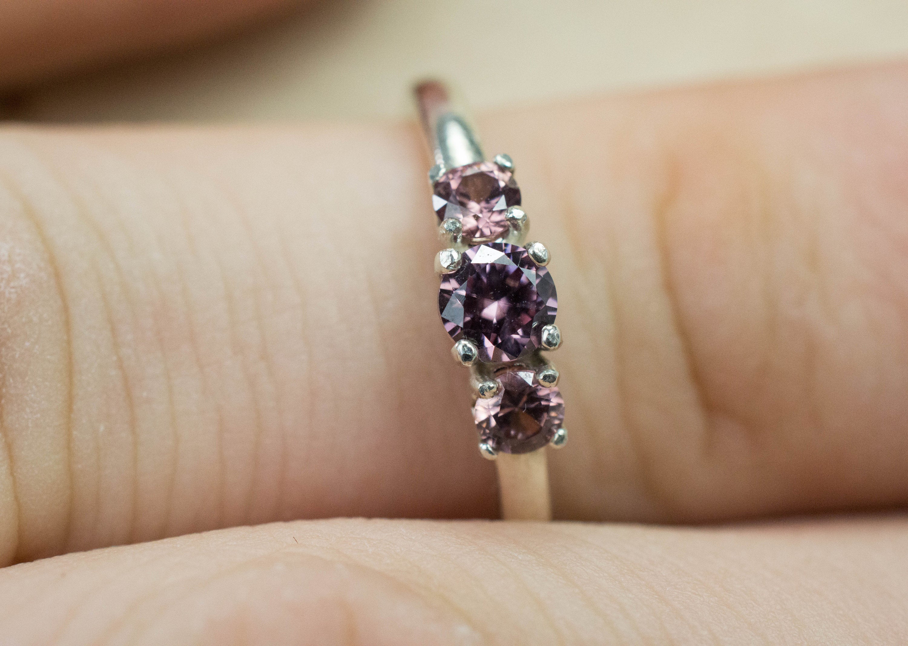 Zircon Ring; Genuine Untreated Tanzania Pink Zircon Set - Mark Oliver Gems