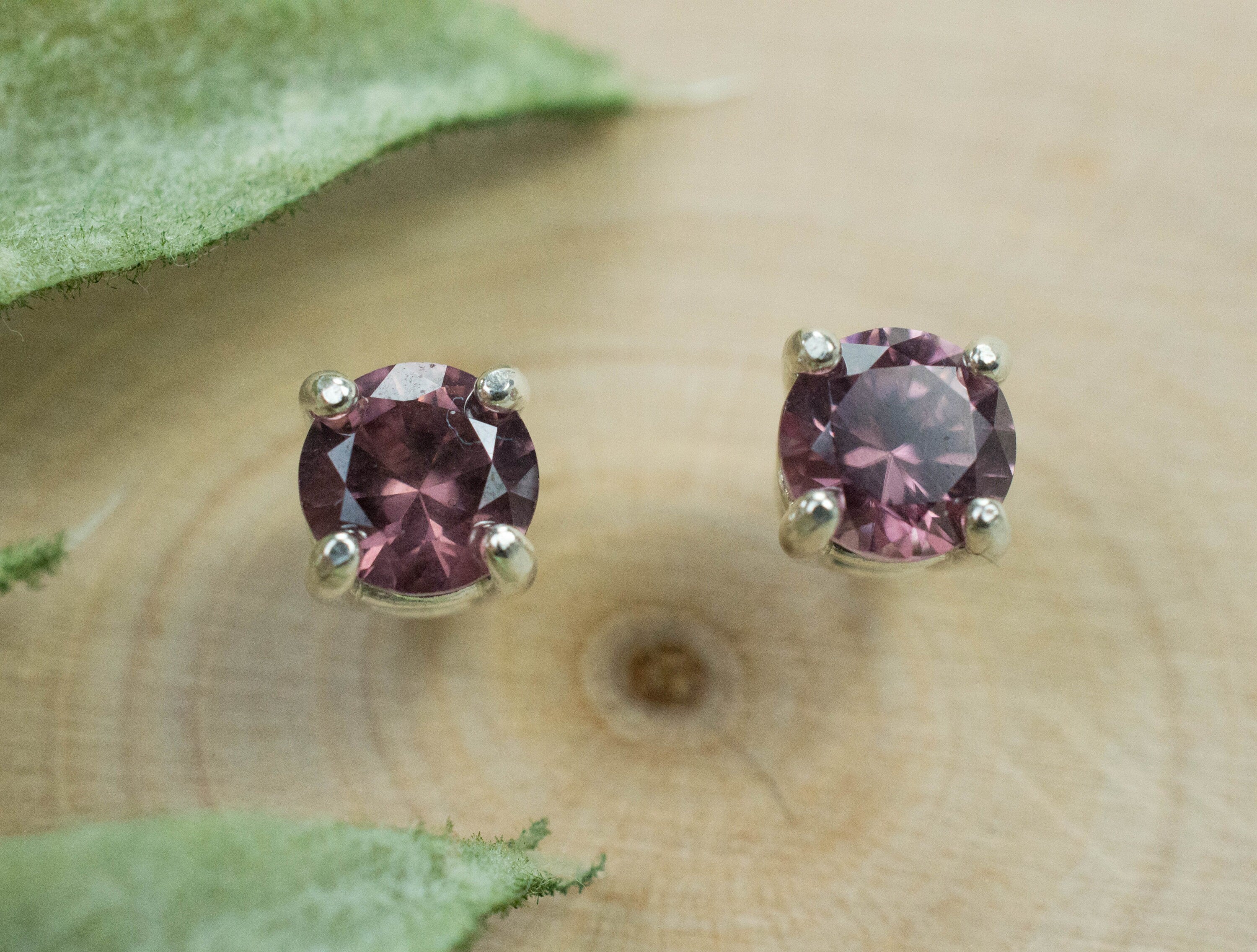 Rose Zircon Earrings; Genuine Untreated Tanzania Pink Zircon; 1.385cts - Mark Oliver Gems