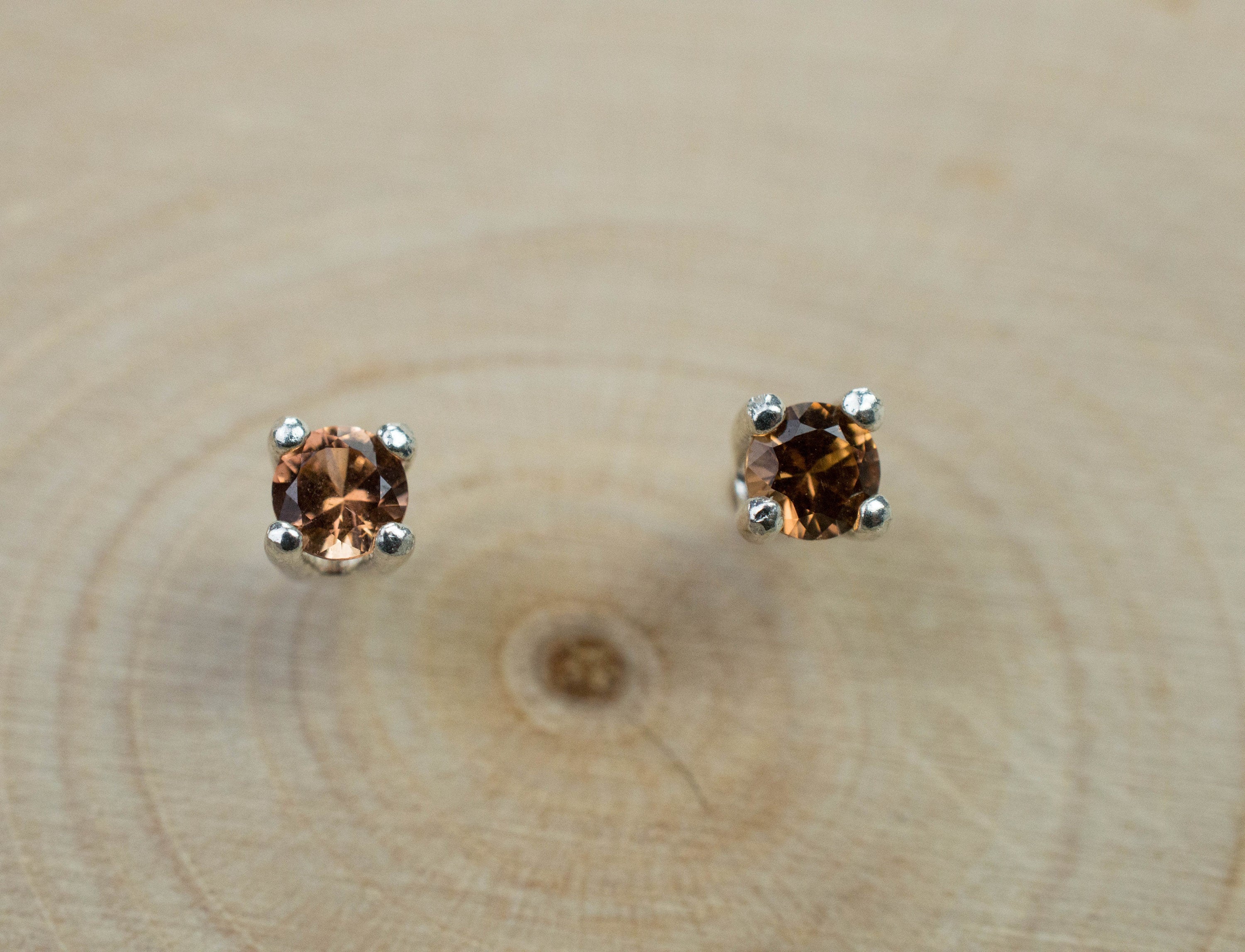 Cinnamon Garnet Earrings; Genuine Untreated Tanzania Garnet; 0.245cts - Mark Oliver Gems