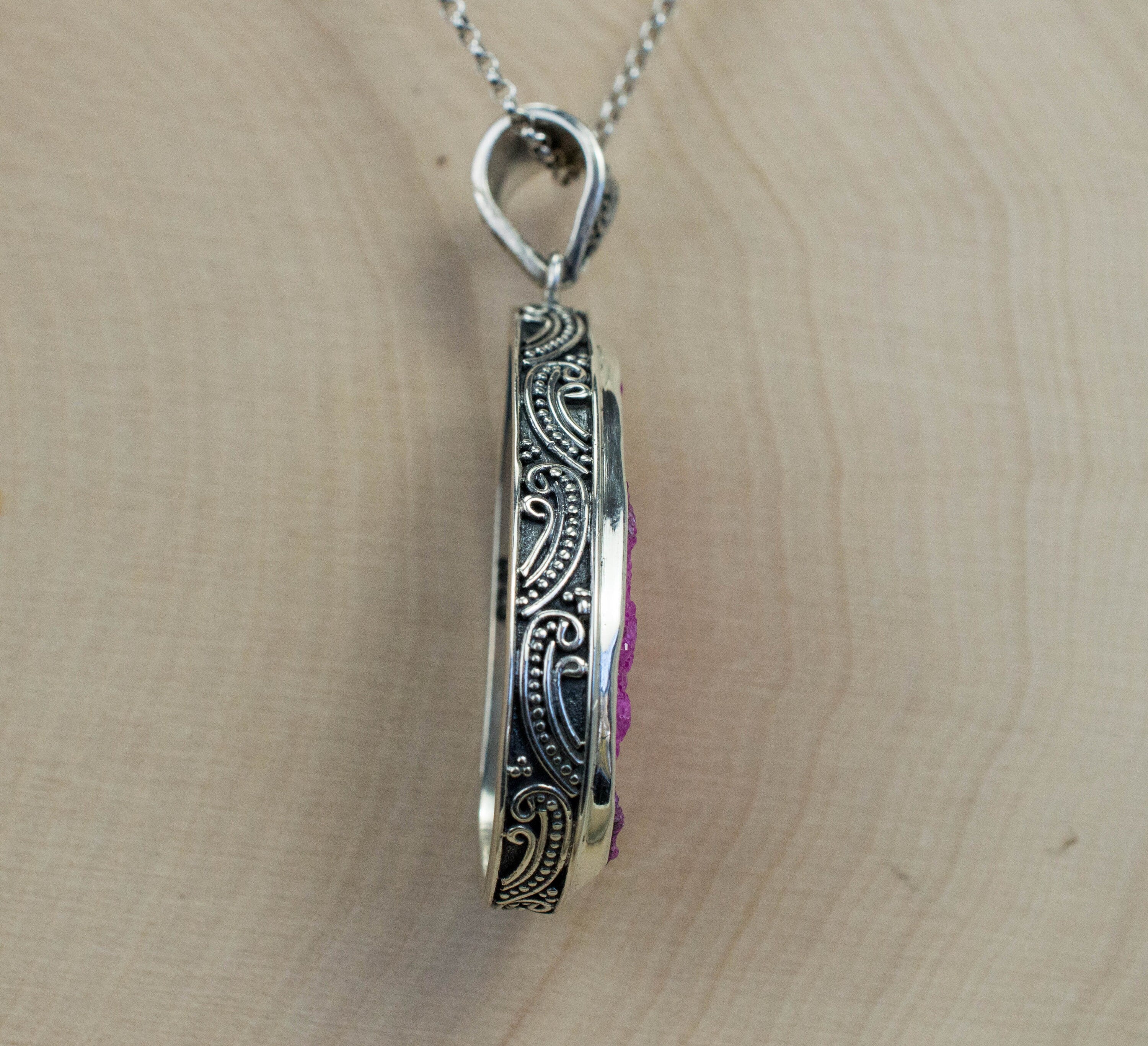 Cobalt Calcite Pendant, Natural and Untreated Congo Calcite - Mark Oliver Gems