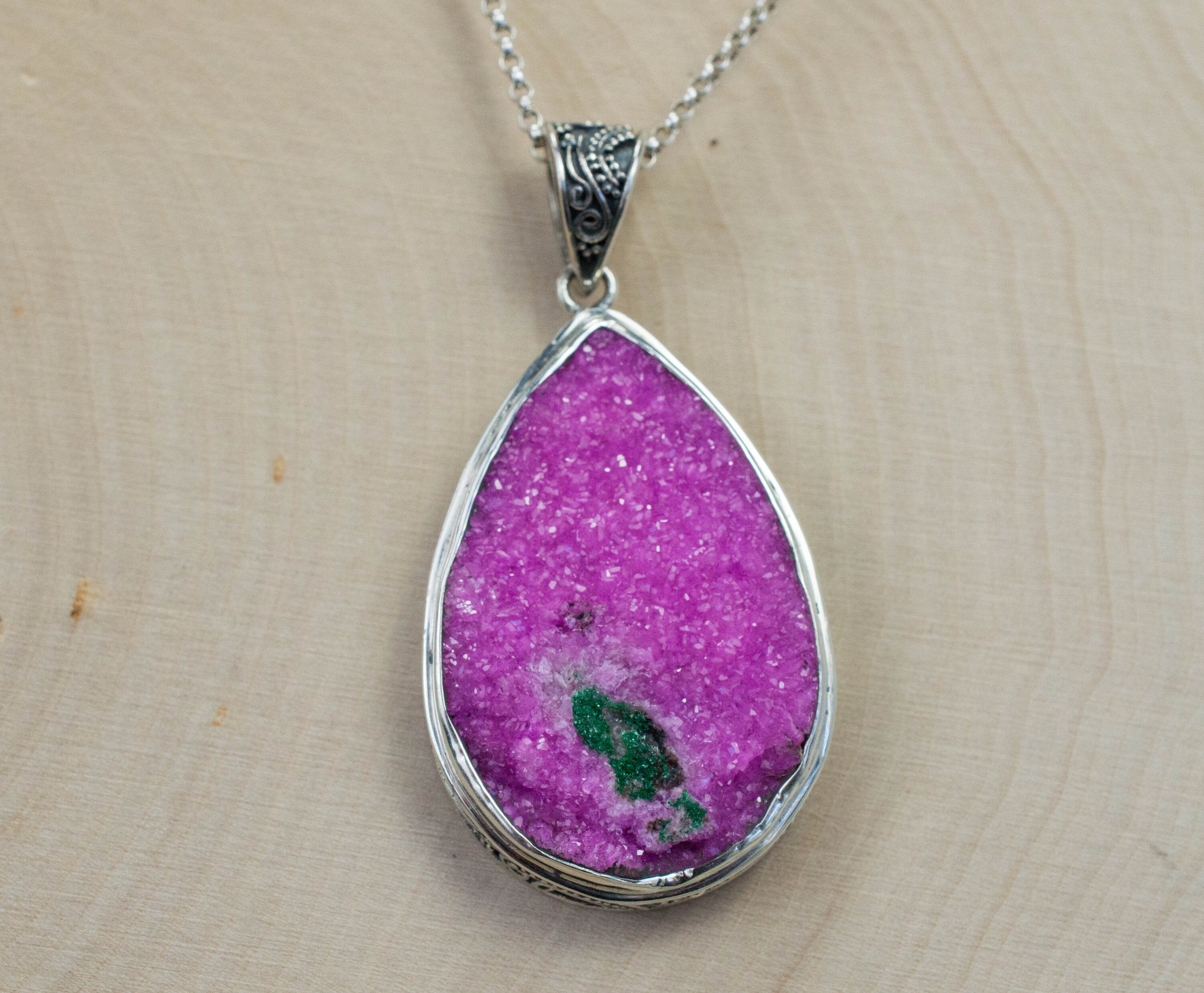 Cobalt Calcite Pendant, Natural and Untreated Congo Calcite - Mark Oliver Gems