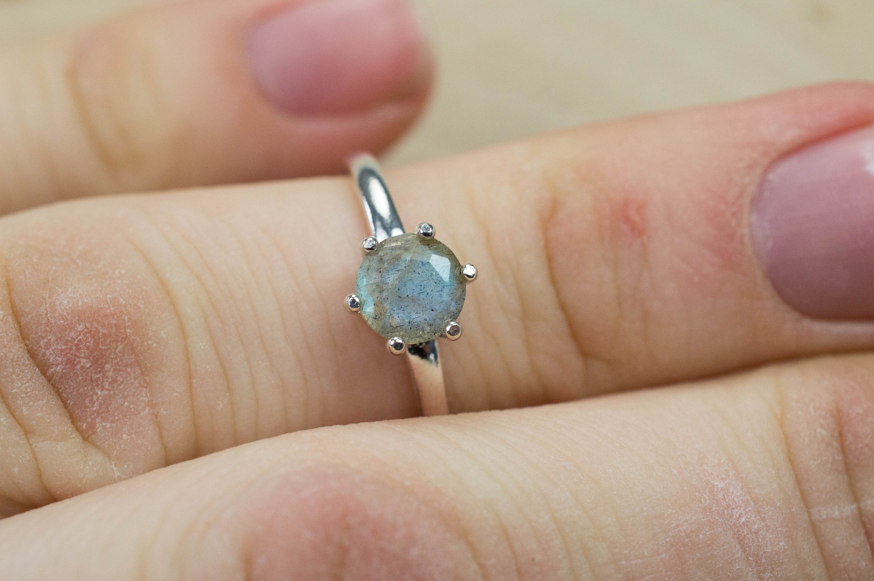 Labradorite Ring, Genuine Untreated Madagascar Labradorite - Mark Oliver Gems