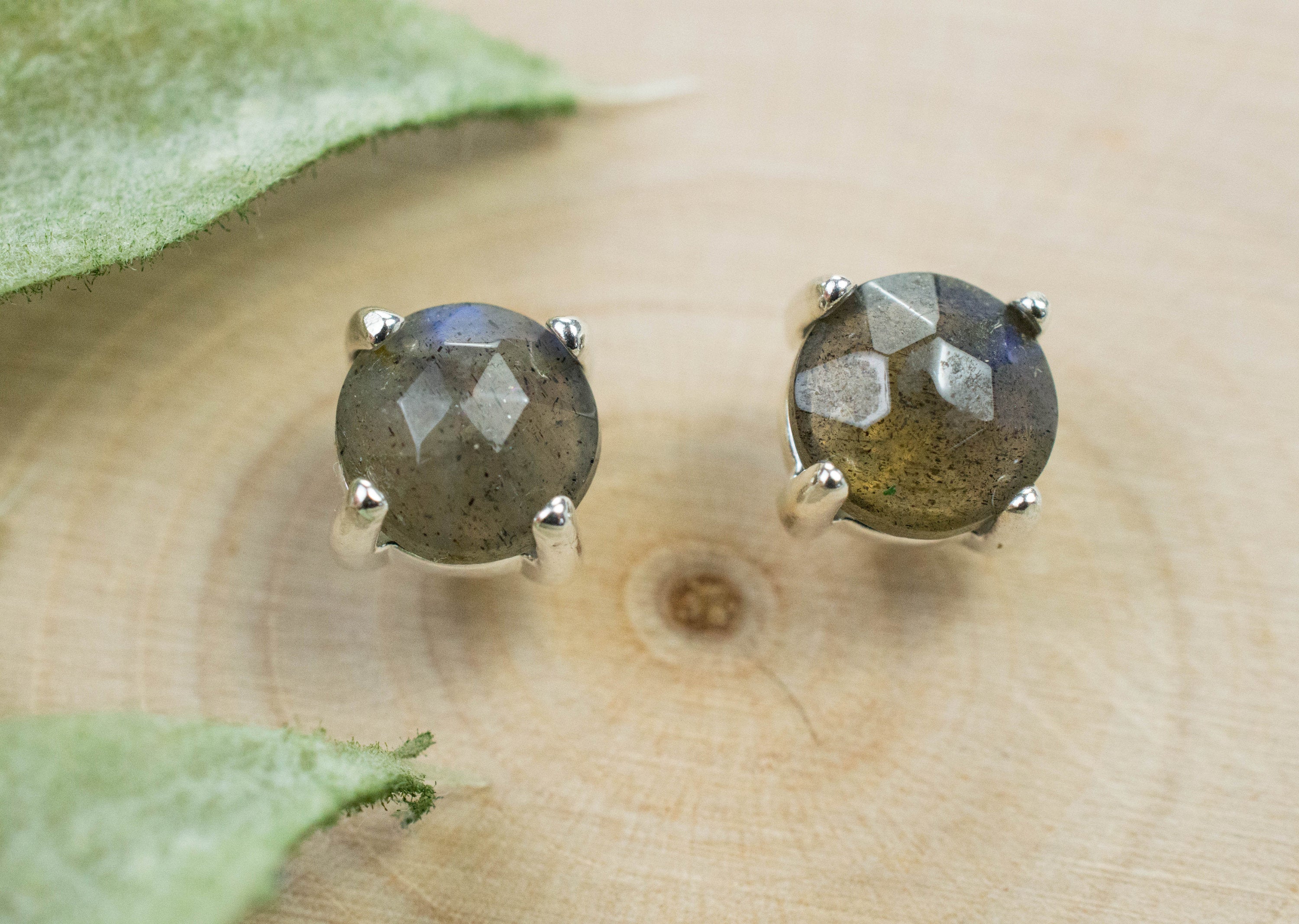 Labradorite Earrings; Natural Untreated Madagascar Labradorite; 1.520cts - Mark Oliver Gems