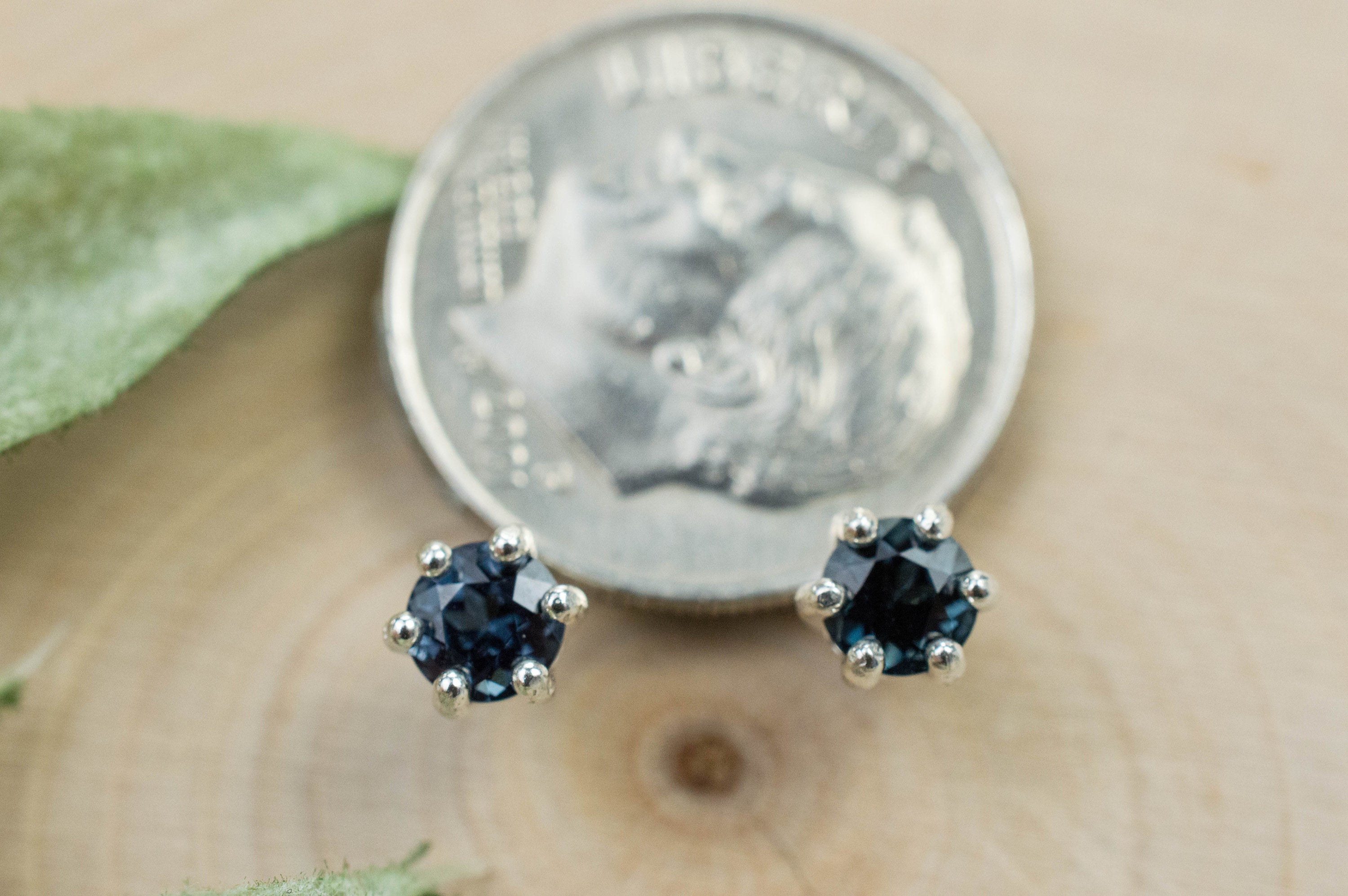 Blue Spinel Earrings; Natural Untreated Mozambique Spinel; 0.630cts - Mark Oliver Gems
