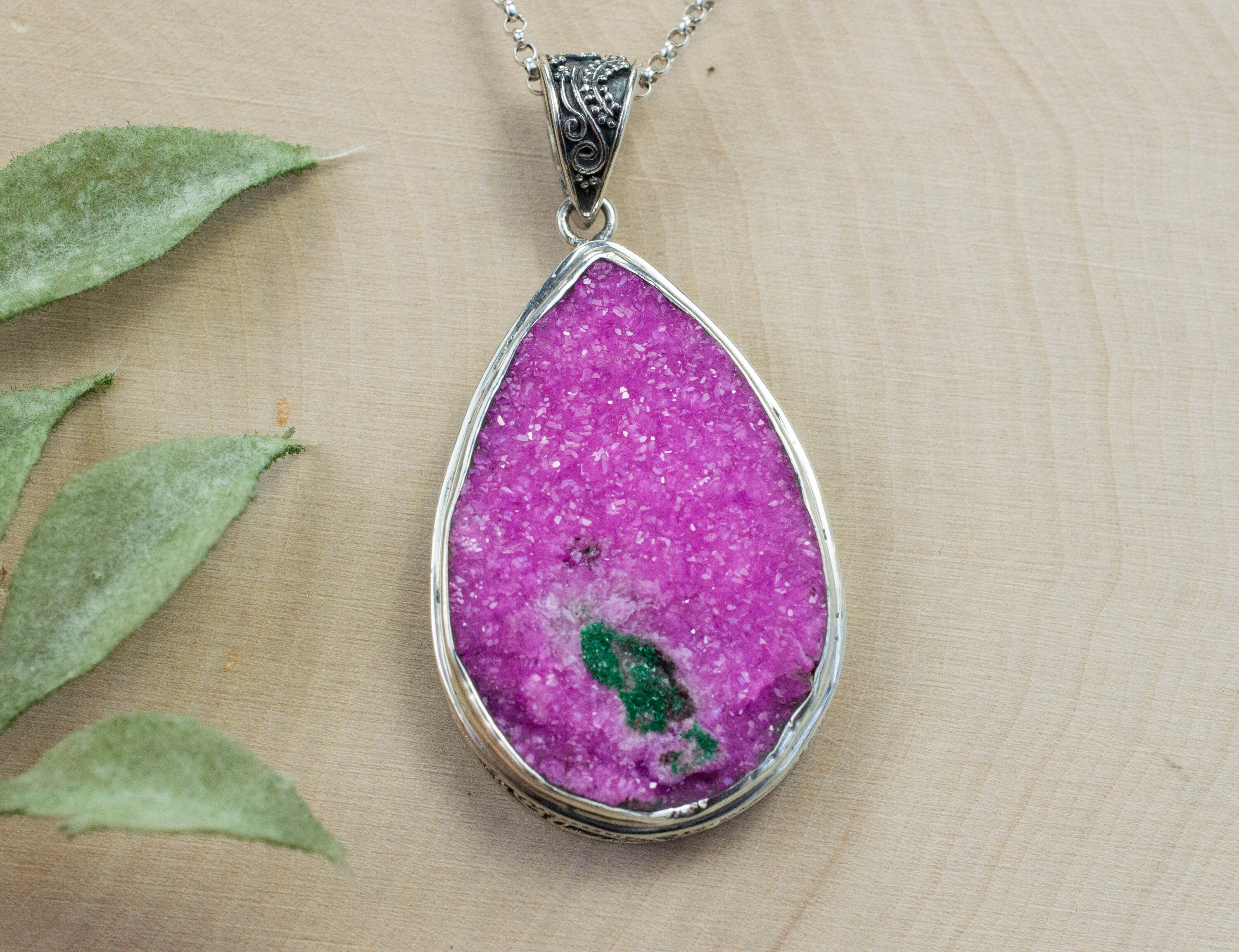 Cobalt Calcite Pendant, Natural and Untreated Congo Calcite - Mark Oliver Gems