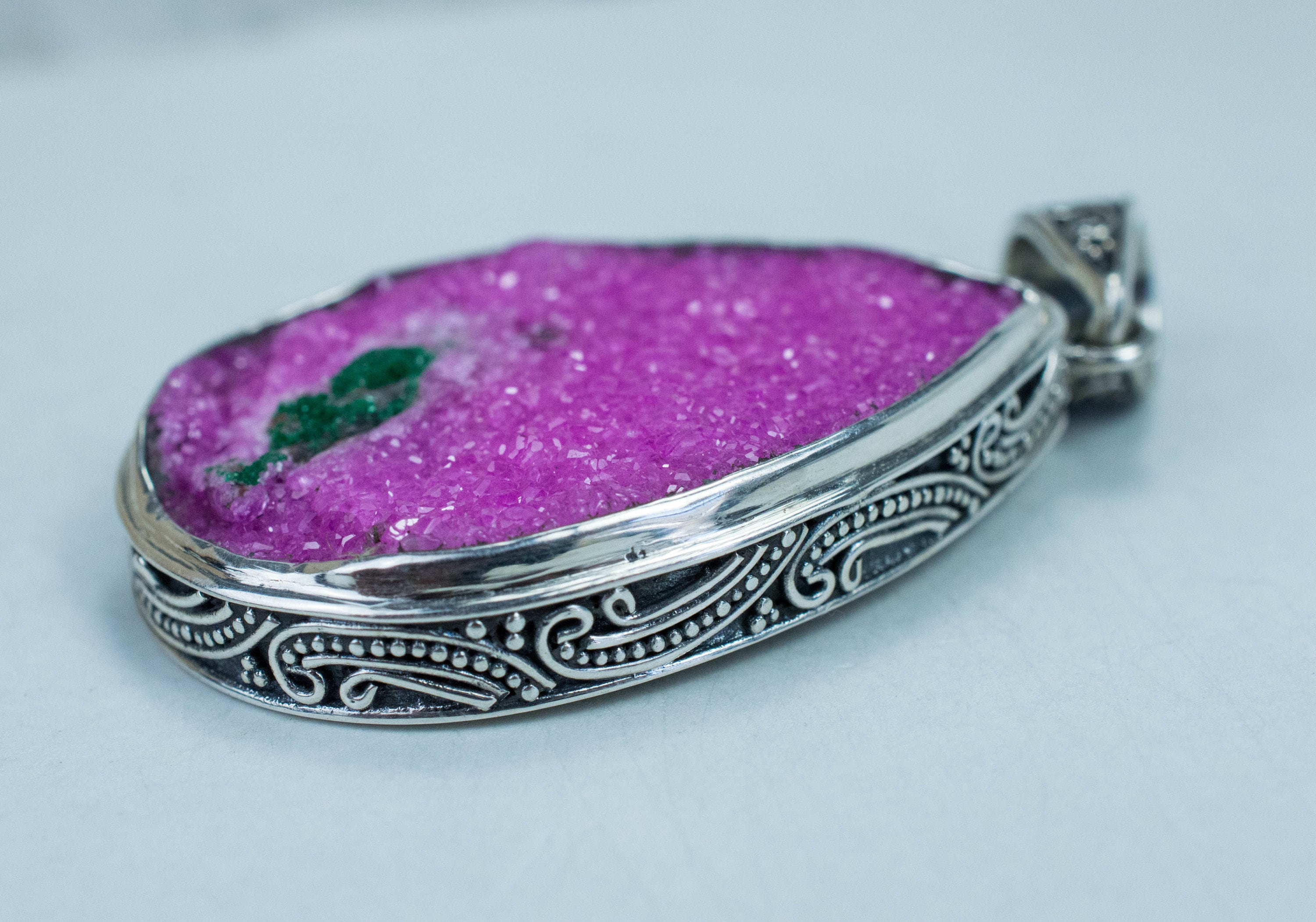 Cobalt Calcite Pendant, Natural and Untreated Congo Calcite - Mark Oliver Gems