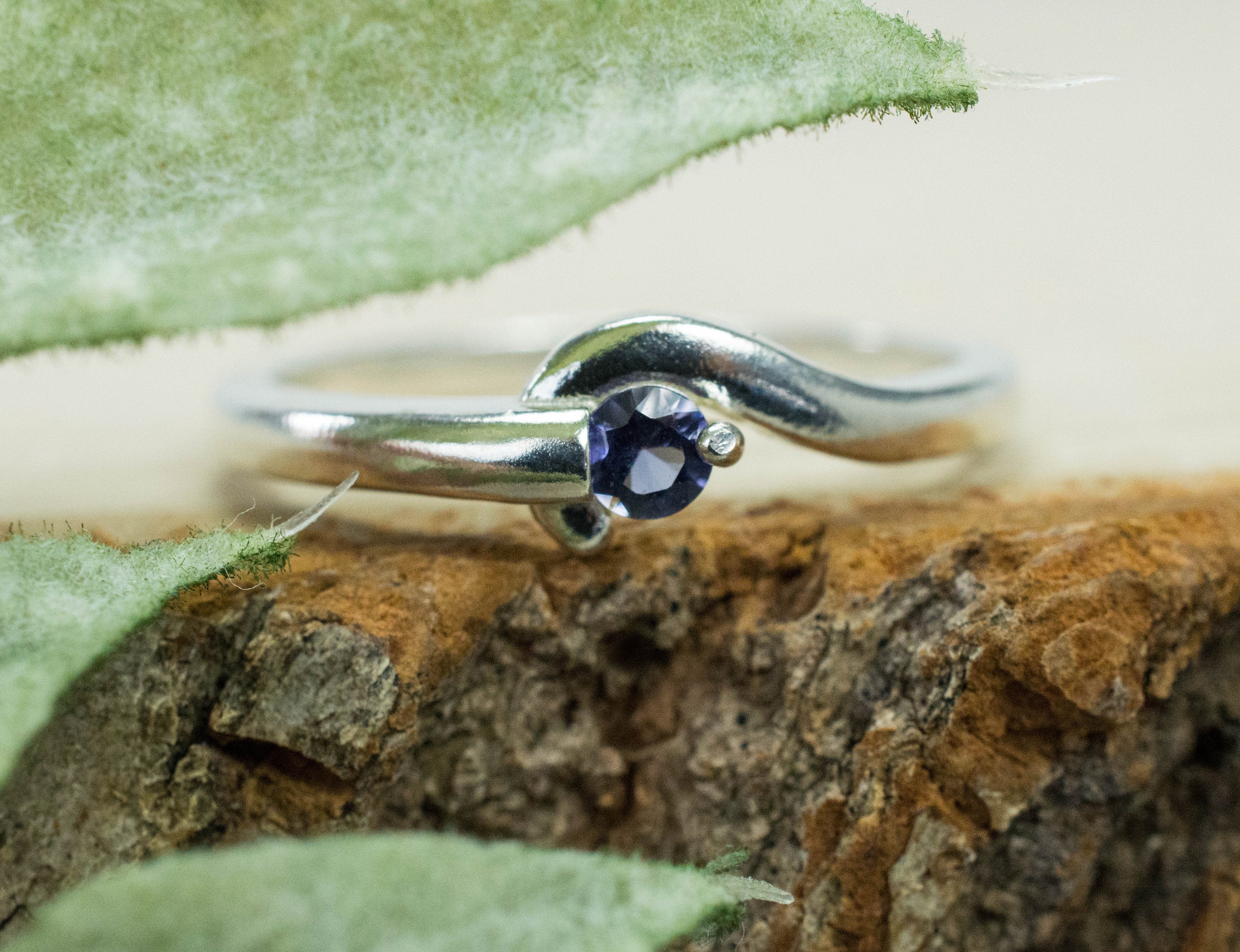Iolite Ring; Natural Untreated Madagascar Iolite; 0.075cts - Mark Oliver Gems
