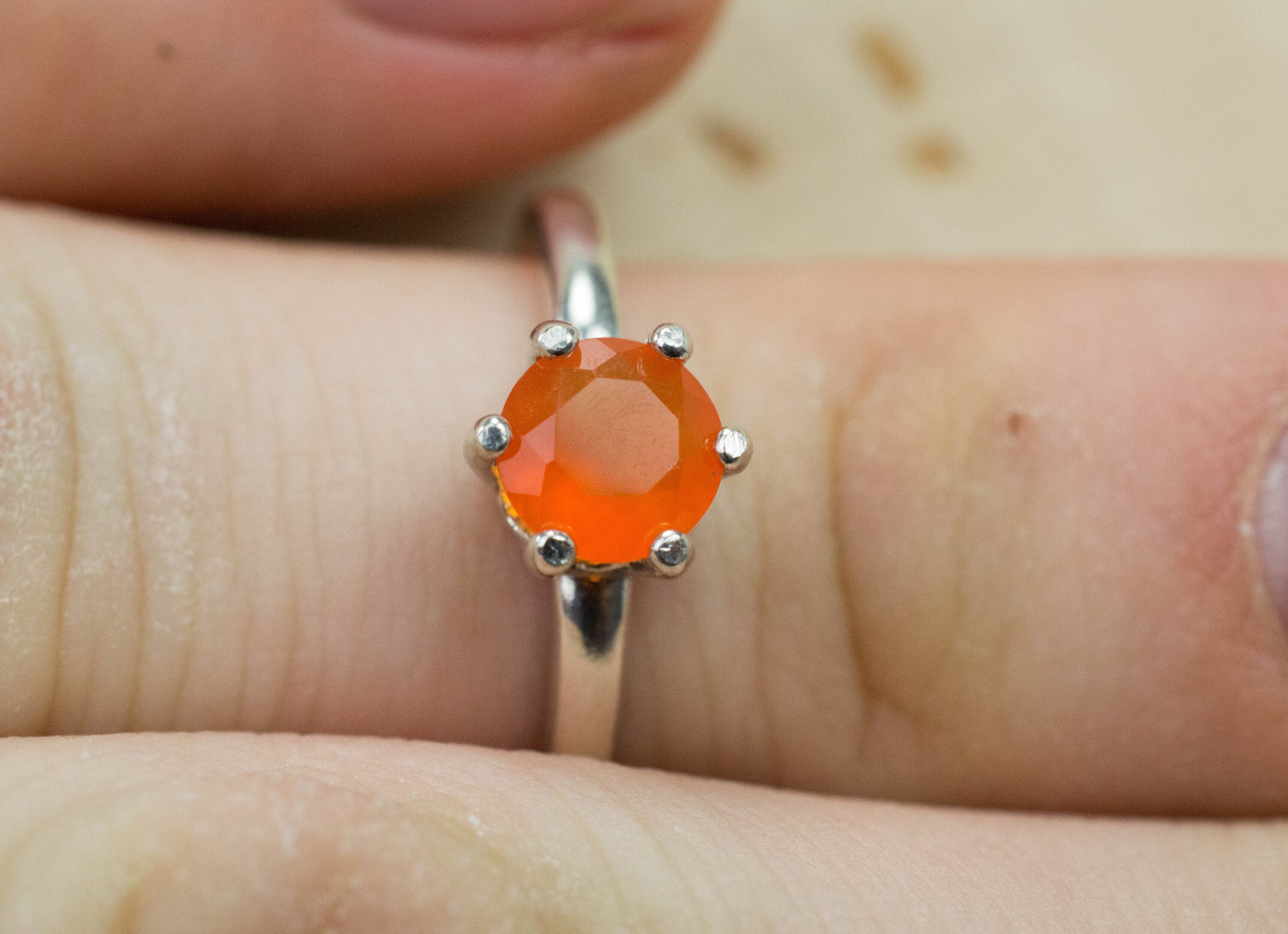 Carnelian Ring, Genuine Untreated India Carnelian - Mark Oliver Gems