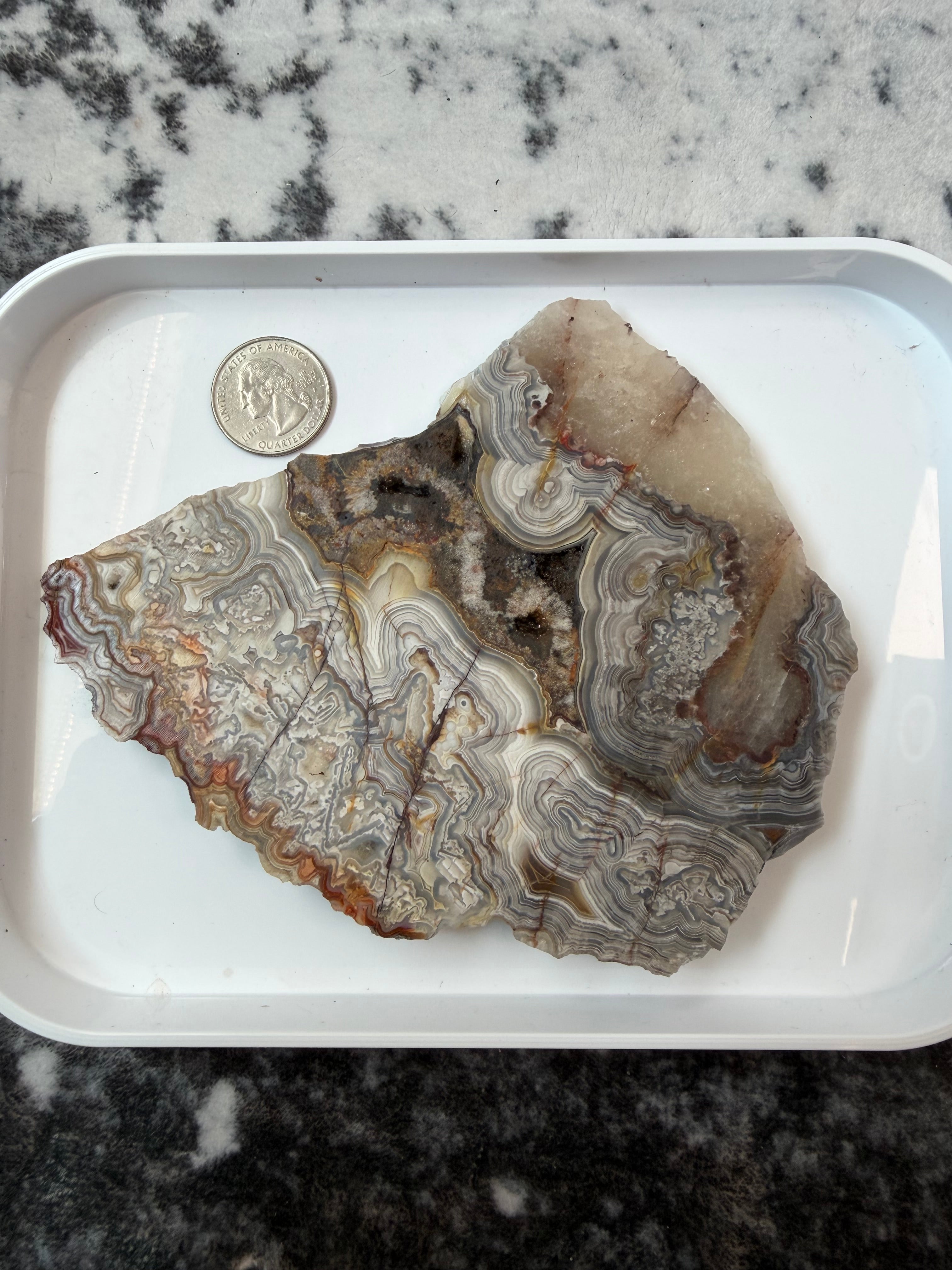 Crazy Lace Agate Slab from Mexico; 194.17 grams