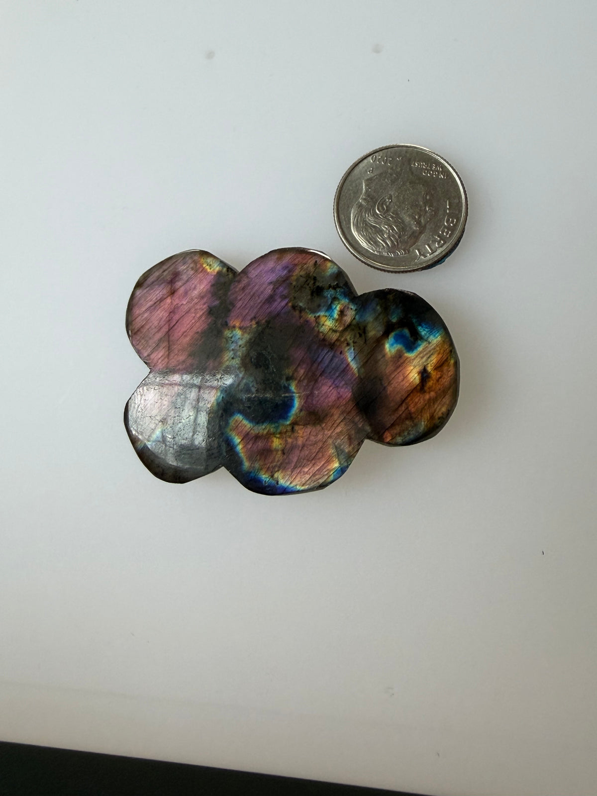 Labradorite Cabochon; Natural Untreated Madagascar Labradorite; 72.800cts